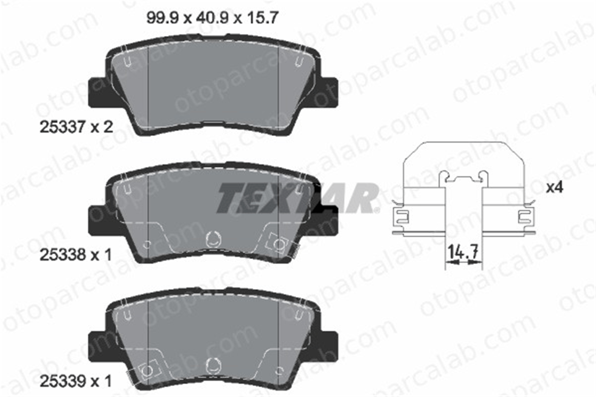 TEXTAR 2533703 Fren Disk Balata Arka HYUNDAI i30 i30 Station wagon 58302F2A30 58302A6A30