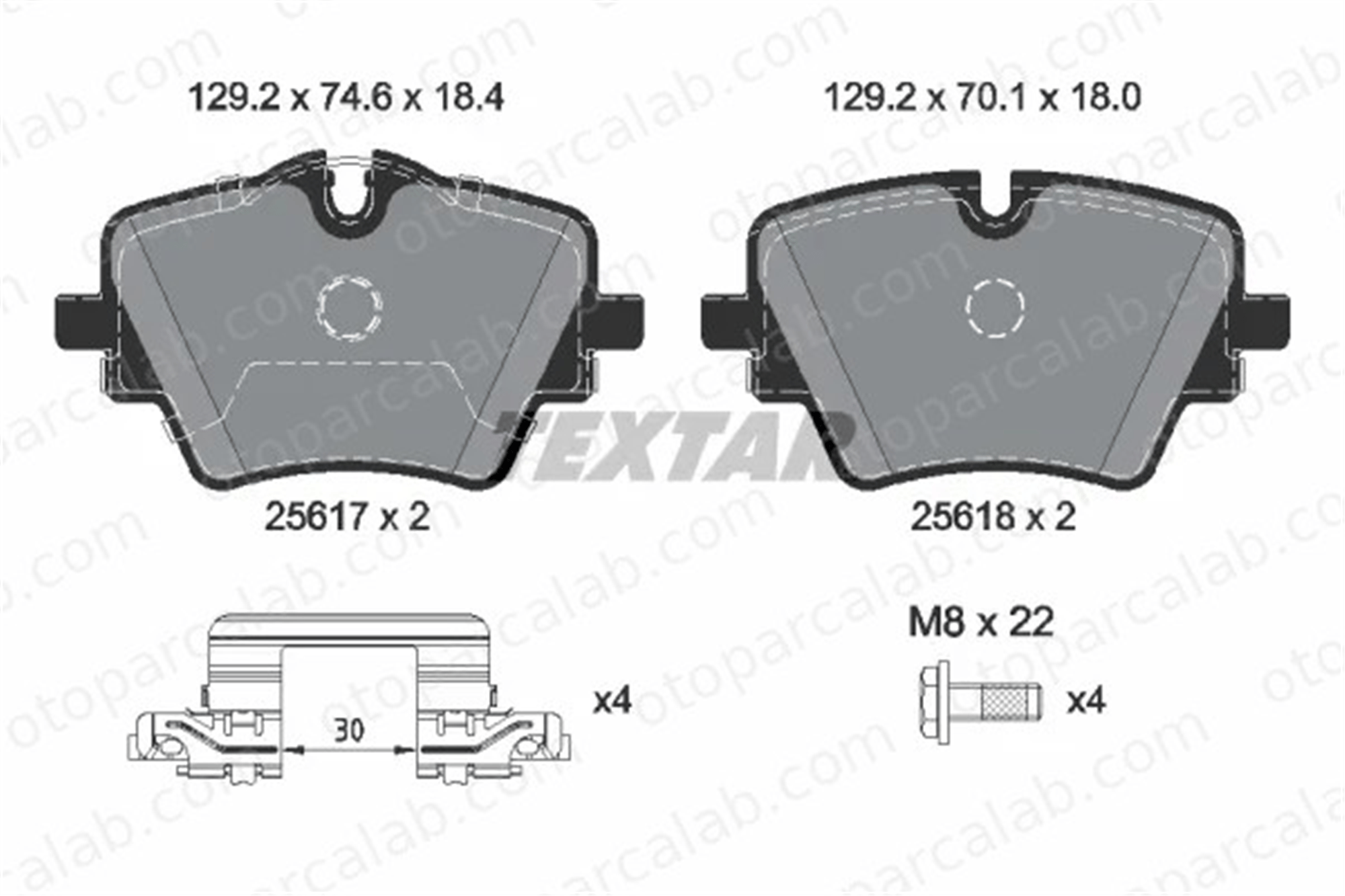 TEXTAR 2561703 Fren Disk Balata Ön BMW 5 X1 34108837151 8837151