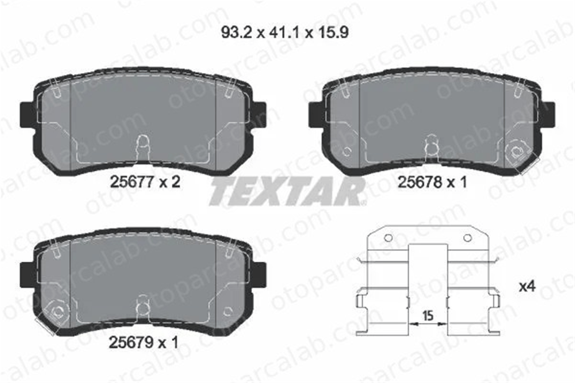 TEXTAR 2567701 Fren Disk Balata Ön HYUNDAI ix20 KONA 2567701 583021KA30
