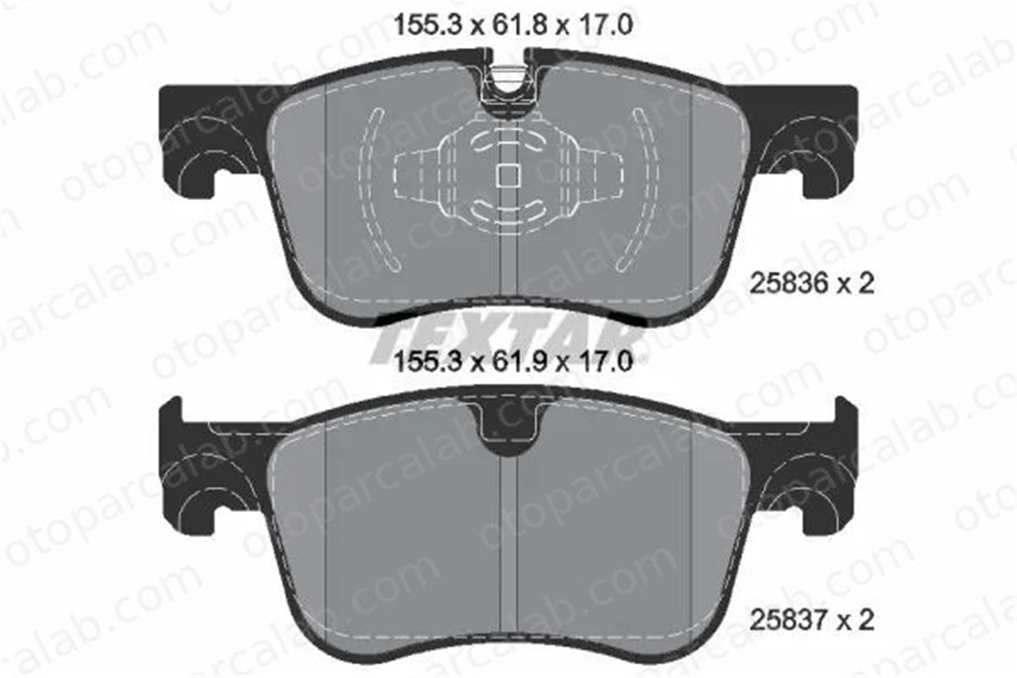 TEXTAR 2583601 Fren Disk Balata Ön CITROËN C4 PICASSO II GRAND C4 SPACETOURER 2583601 1609898380
