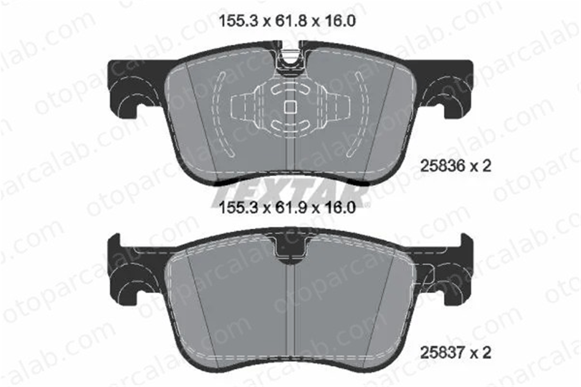TEXTAR 2583605 Fren Disk Balata Ön CITROËN C4 PICASSO II GRAND C4 SPACETOURER 2583605 1678168580