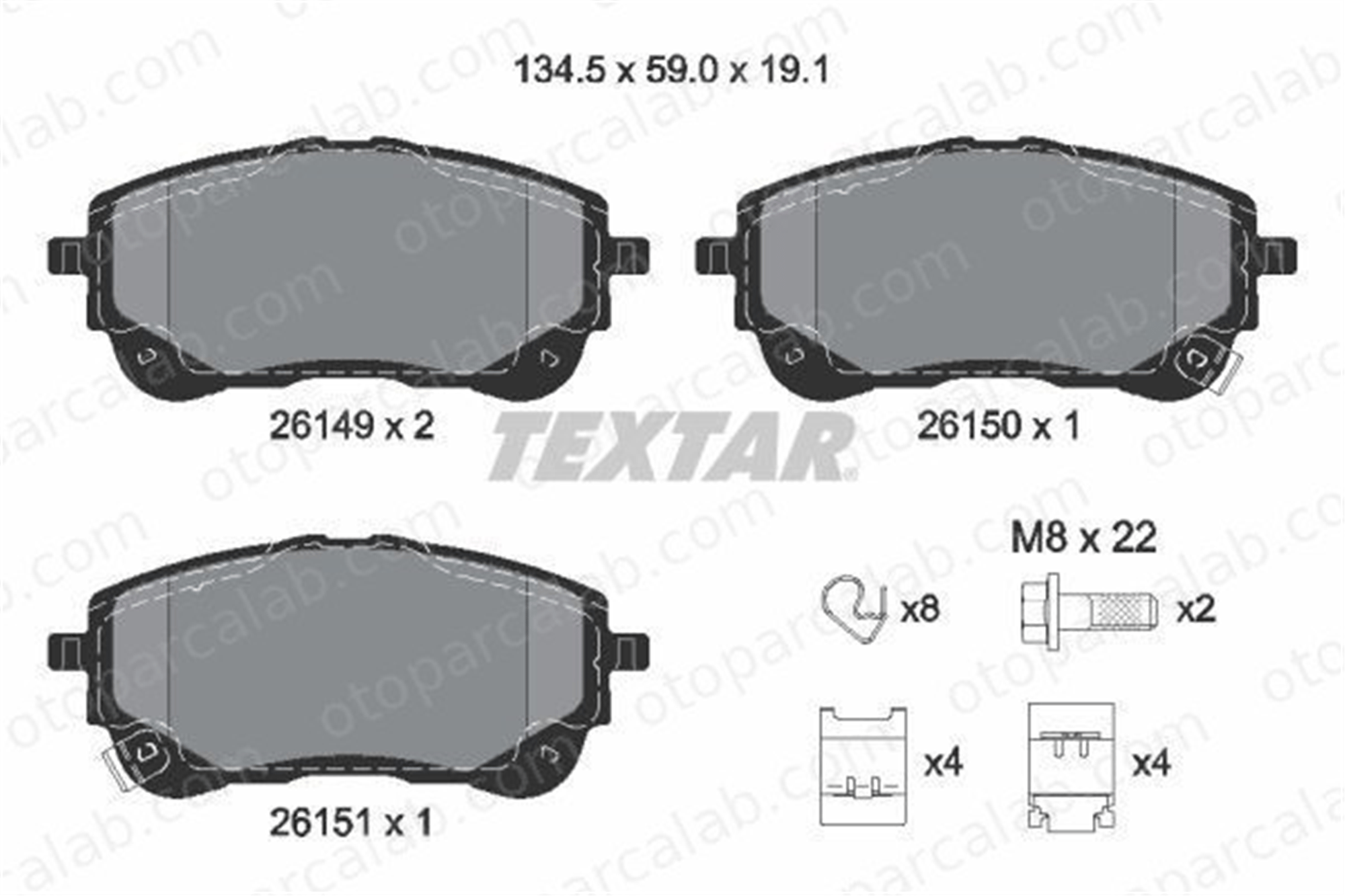 TEXTAR 2614901 Fren Disk Balata Ön TOYOTA COROLLA Sedan COROLLA Hatchback 446502470 0446502470