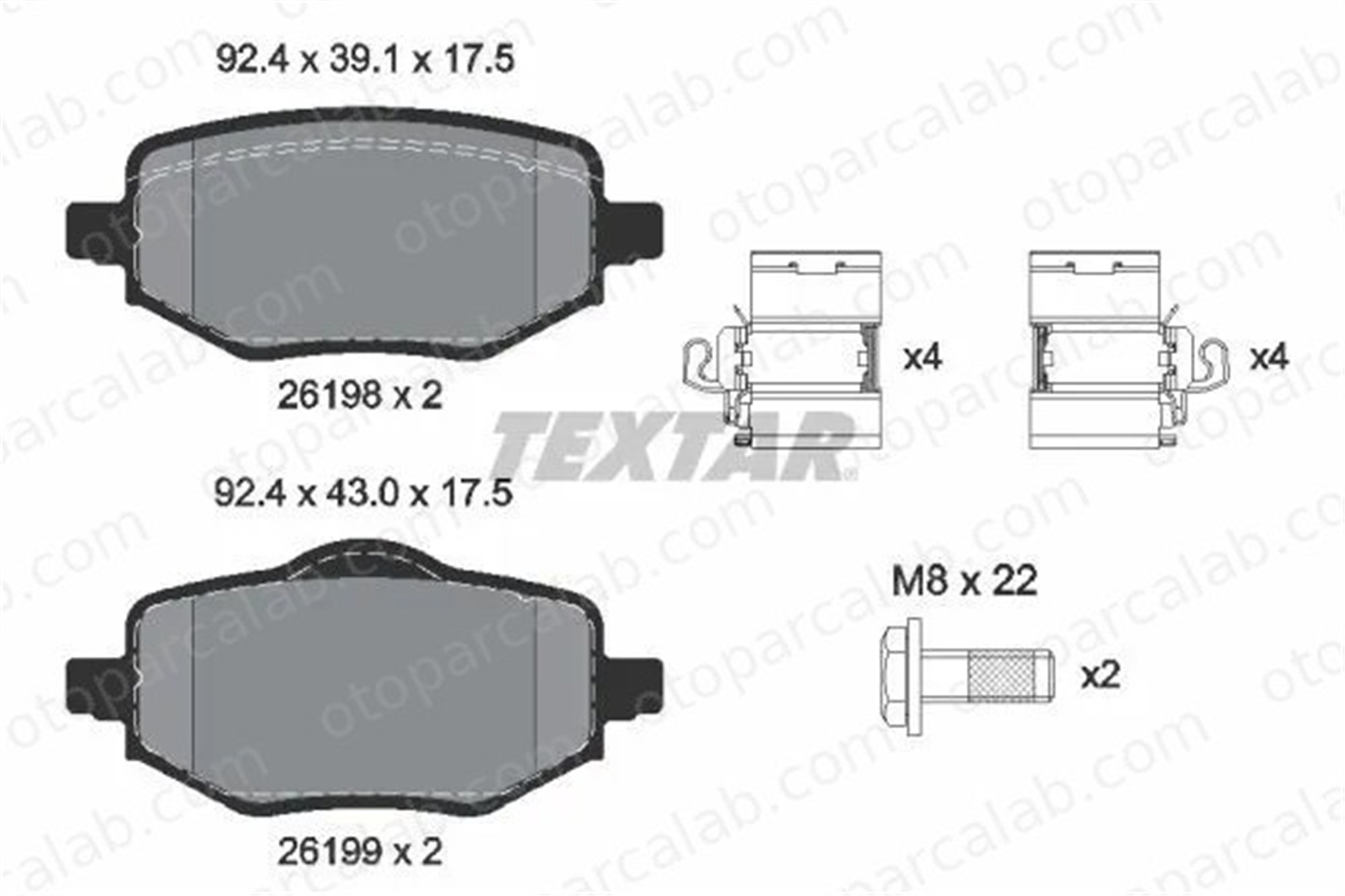 TEXTAR 2619801 Fren Disk Balata Ön PEUGEOT 2008 II 208 II 2619801 6501623880
