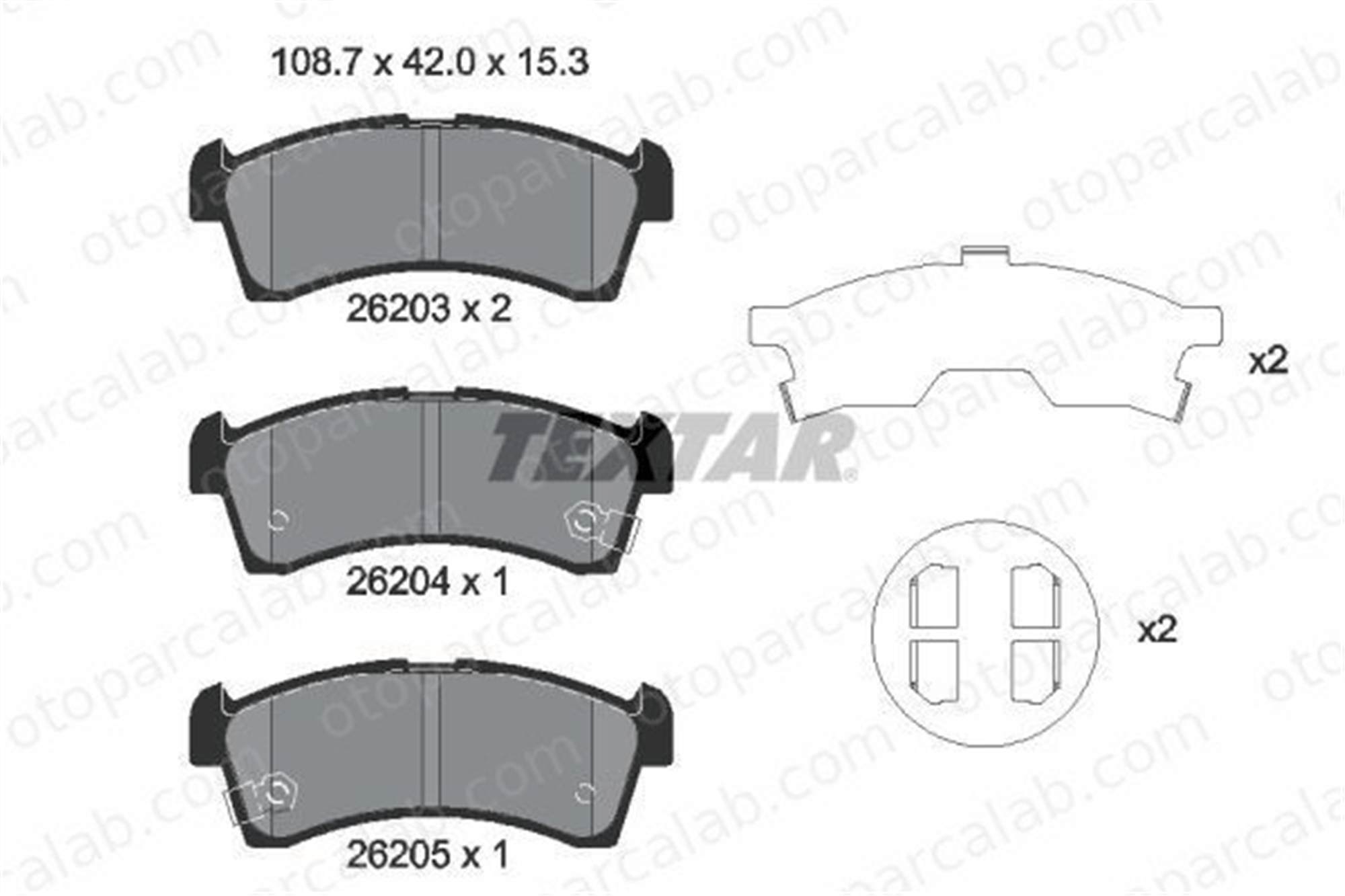 TEXTAR 2620301 Fren Disk Balata Ön CITROËN C-ZERO MITSUBISHI i 2620301 1A243323Z