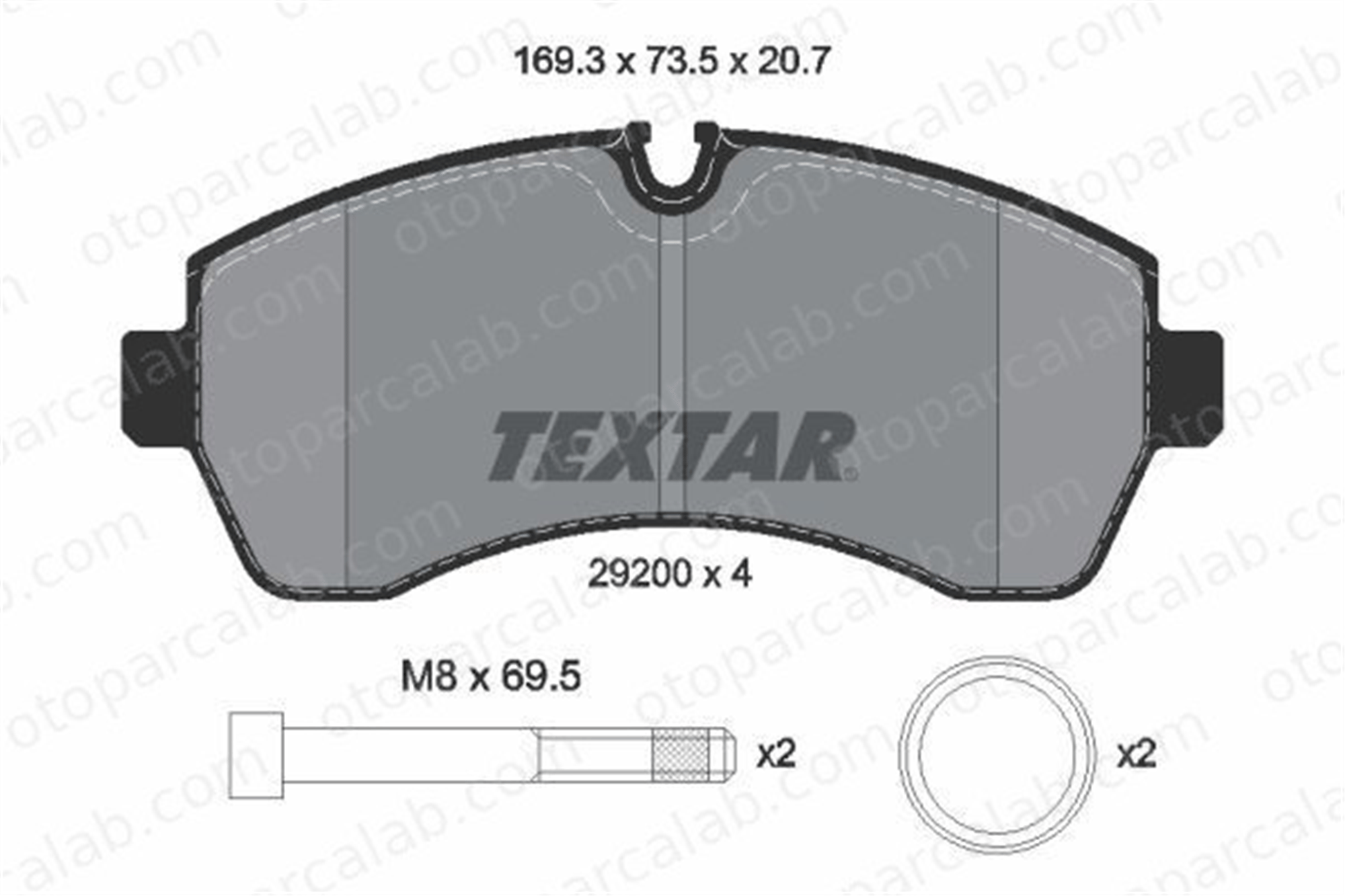 TEXTAR 2920006 Fren Disk Balata Ön MERCEDES-BENZ SPRINTER 3,5-t Panelvan/Van SPRINTER 3,5-t Platform şasi 2920006 9064210800