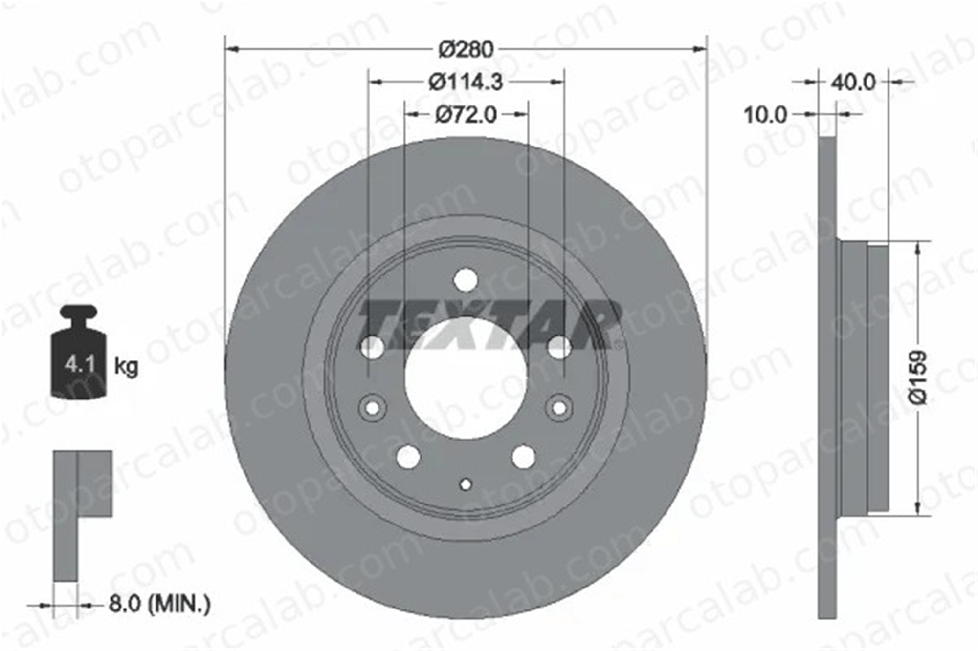 TEXTAR 92125603 Fren Disk Ayna Ön Sağ ve Sol MAZDA 6 Hatchback 6 Sedan 5DA033251 B69926251