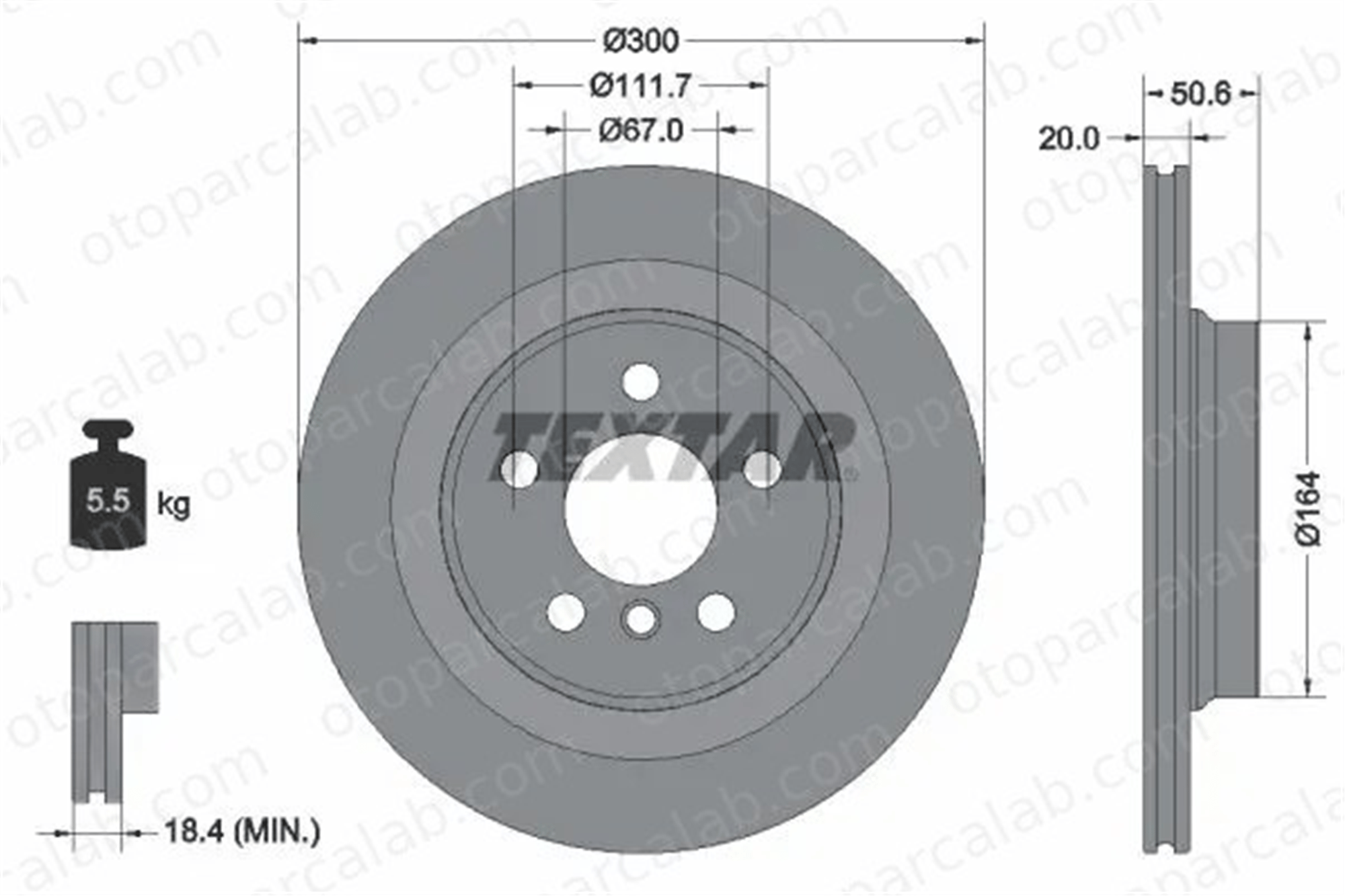TEXTAR 92274503 Fren Disk Ayna Arka Sağ ve Sol BMW X1 X2 34216799369 34206891086