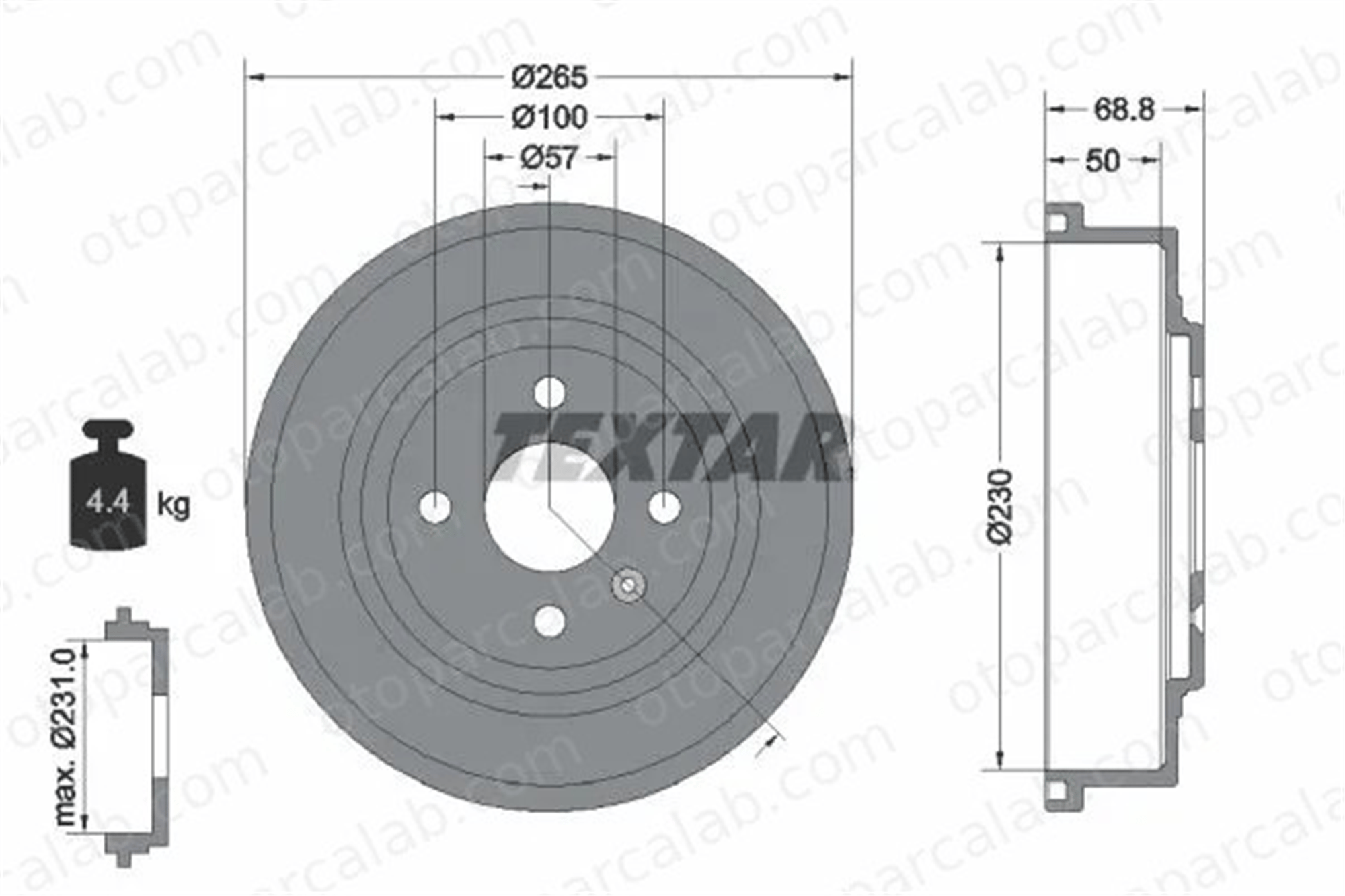 TEXTAR 94031500 Kampana Arka Sağ veya Sol OPEL ASTRA H Station wagon ASTRA H 986477172 0986477172