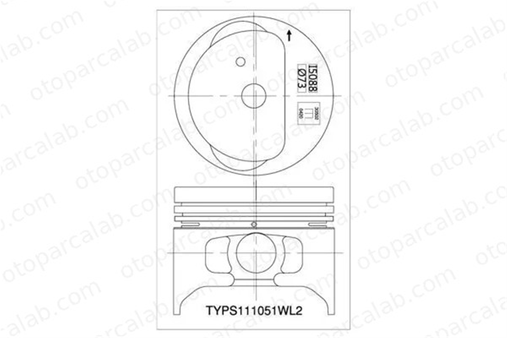 TIK 1T730100-050 Piston (73.50MM-0.50) TOYOTA COROLLA COROLLA Compact 1310111050 1310111051