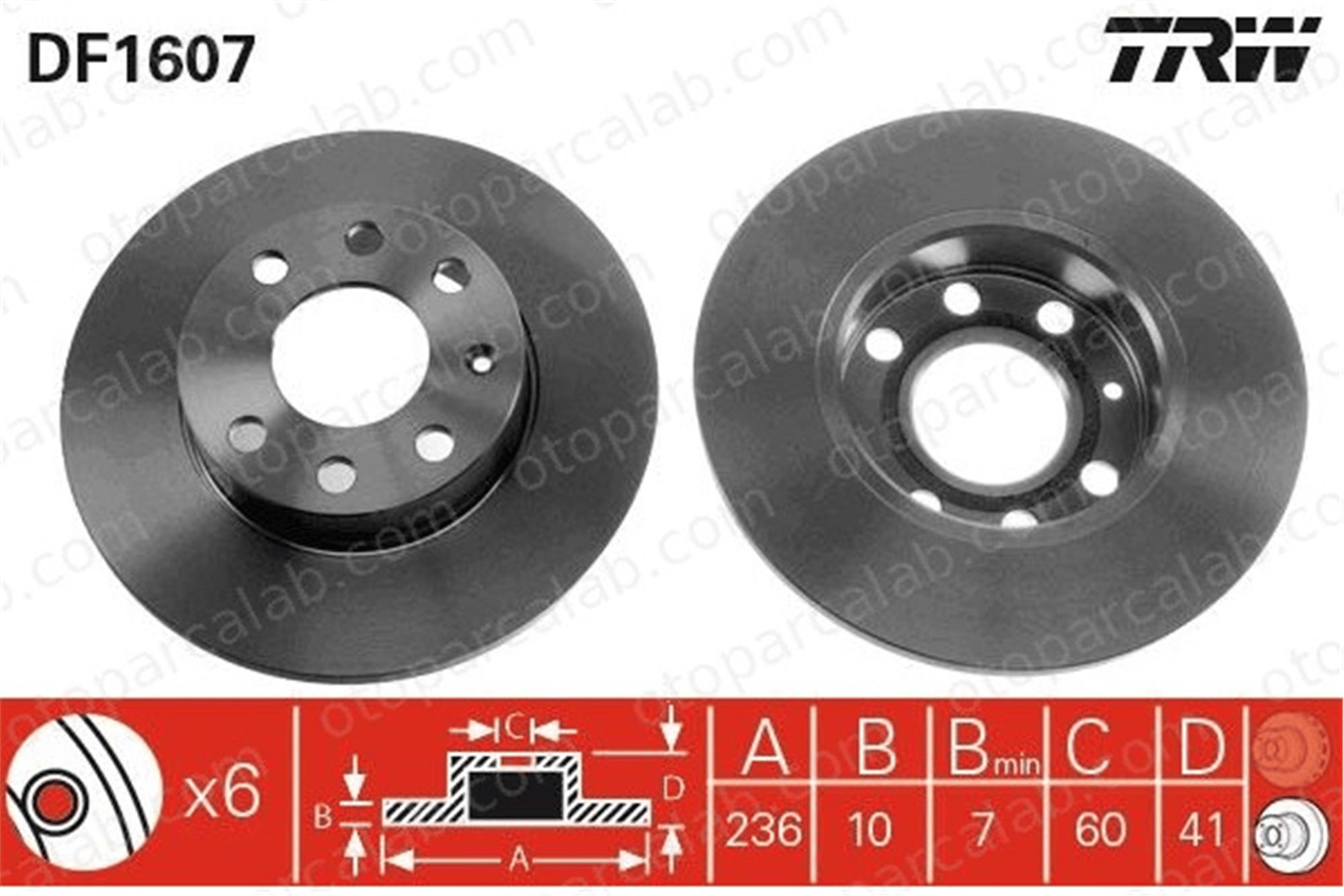 TRW DF1607 Fren Disk Ayna Ön Sağ ve Sol OPEL CORSA A Hatchback CORSA A TR 90008003 569028