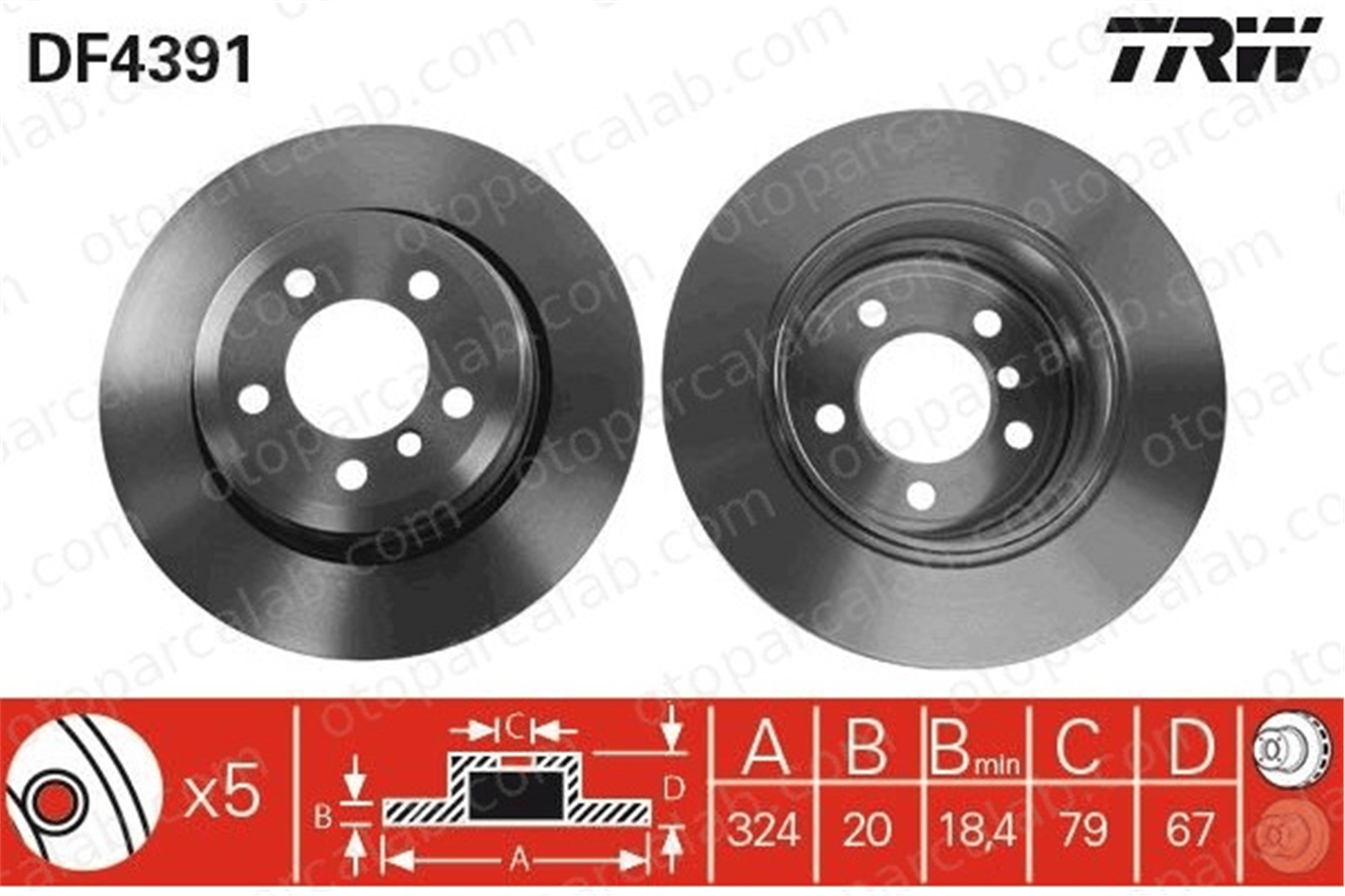 TRW DF4391 Fren Disk Ayna Arka Sağ ve Sol BMW 7 34211166127 1166127