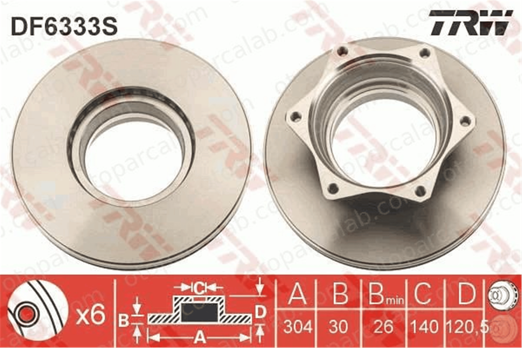 TRW DF6333S Fren Disk Ayna Arka Sağ ve Sol MERCEDES-BENZ VARIO Platform şasi VARIO Damperli araç 6684230012 A6684230012