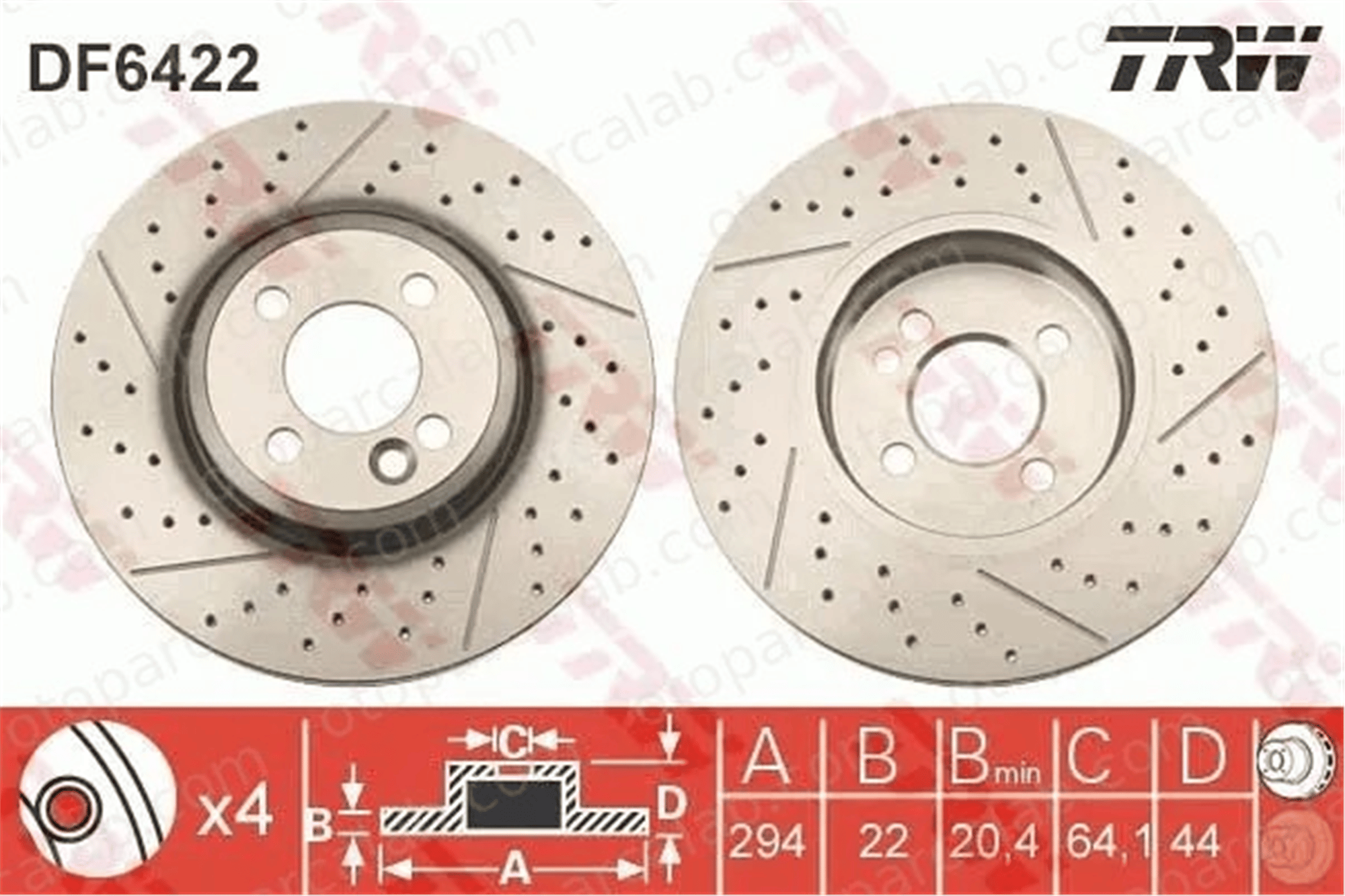 TRW DF6422 Fren Disk Ayna Ön Sağ ve Sol MINI MINI MINI CLUBMAN 34116777826 6777825