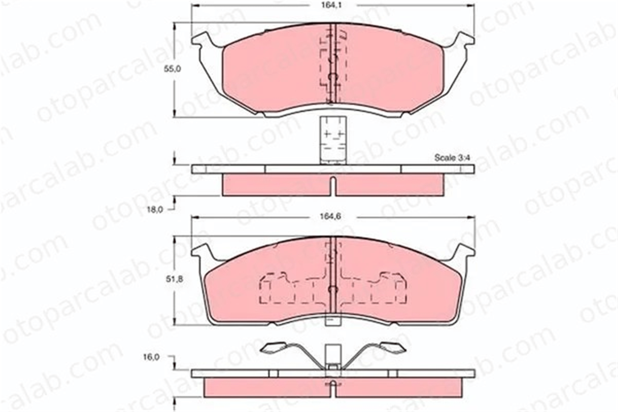 TRW GDB1244 Fren Disk Balata Ön CHRYSLER 300M NEW YORKER GDB1244 K04773264
