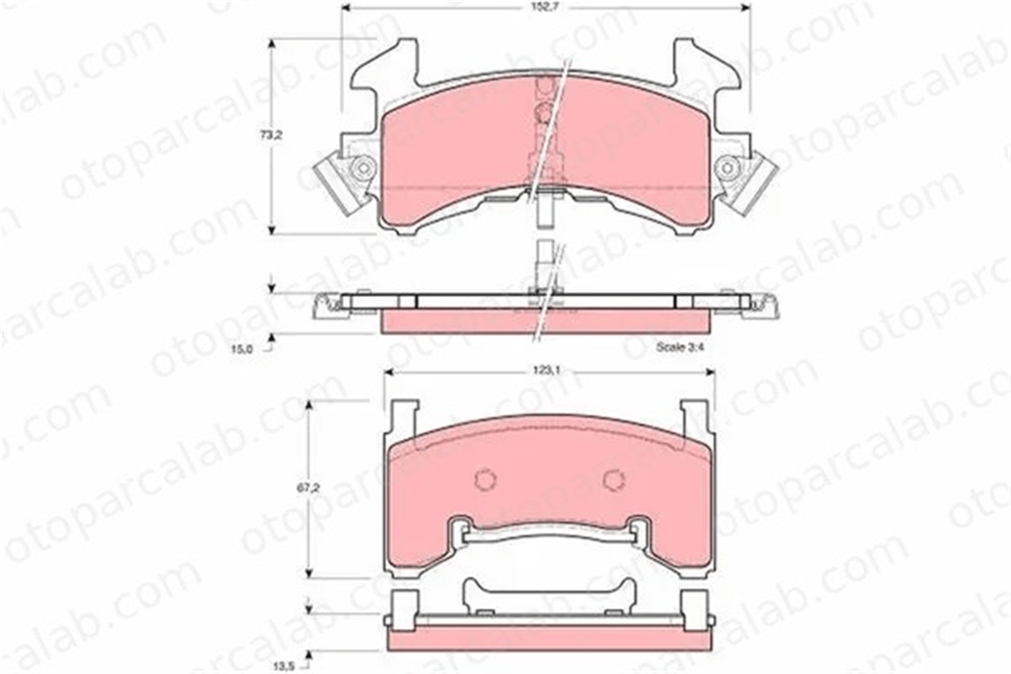 TRW GDB1272 Fren Disk Balata Ön CHEVROLET BLAZER S10 S10 Pick-up GDB1272 1155444