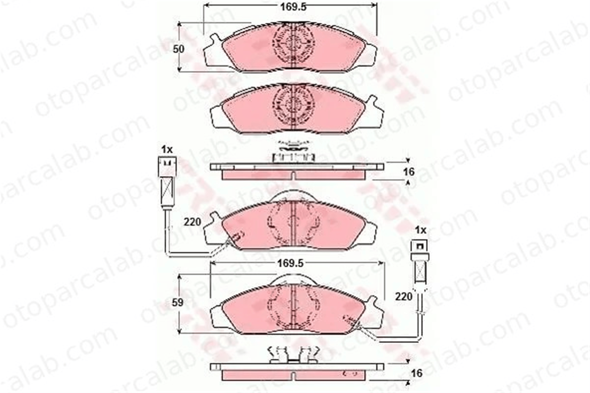 TRW GDB3134 Fren Disk Balata Ön SSANGYONG KORANDO MUSSO GDB3134 4813005100
