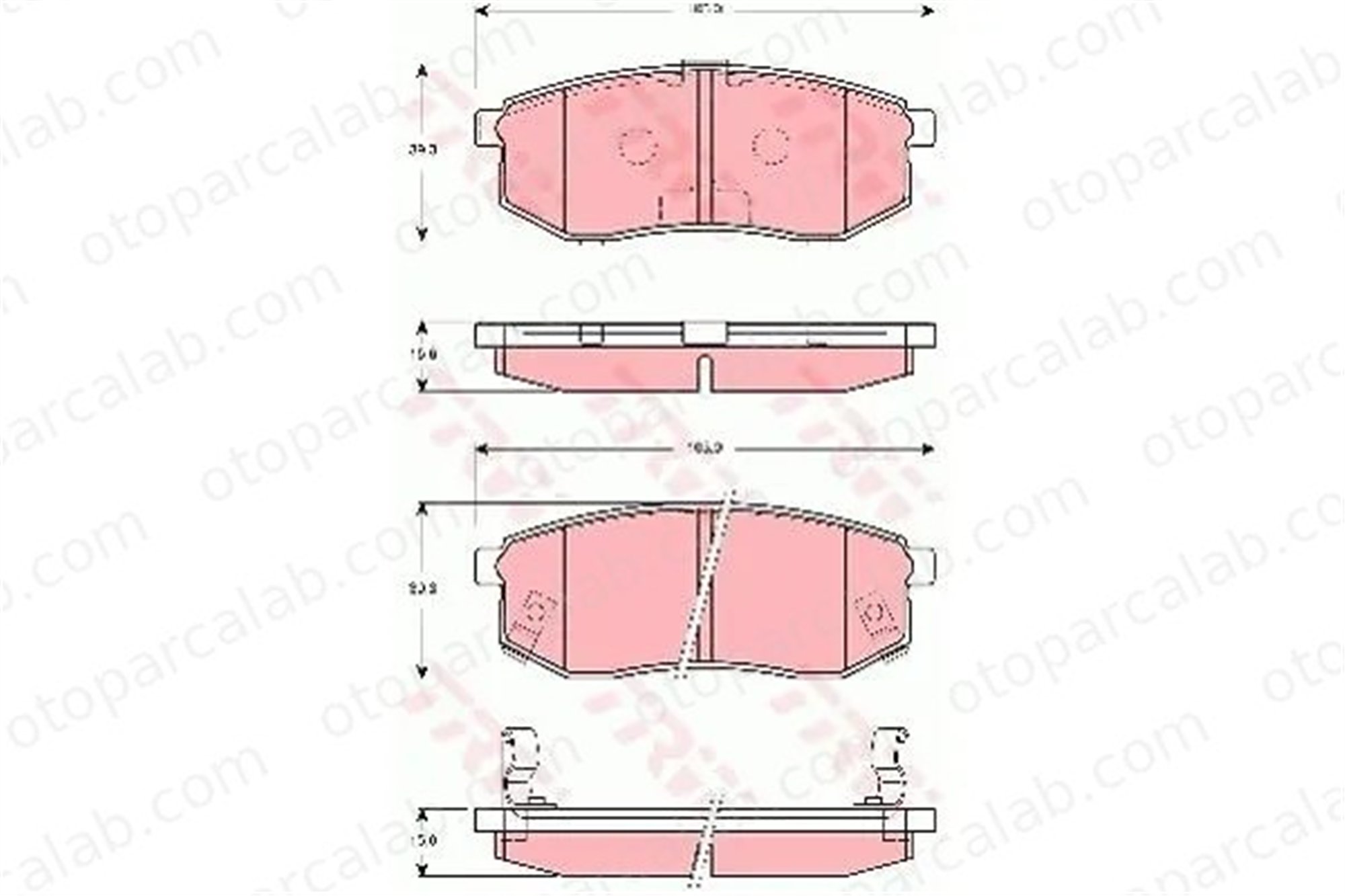 TRW GDB3260 Fren Disk Balata Ön HYUNDAI GALLOPER II SANTAMO GDB3260 58302M2A00