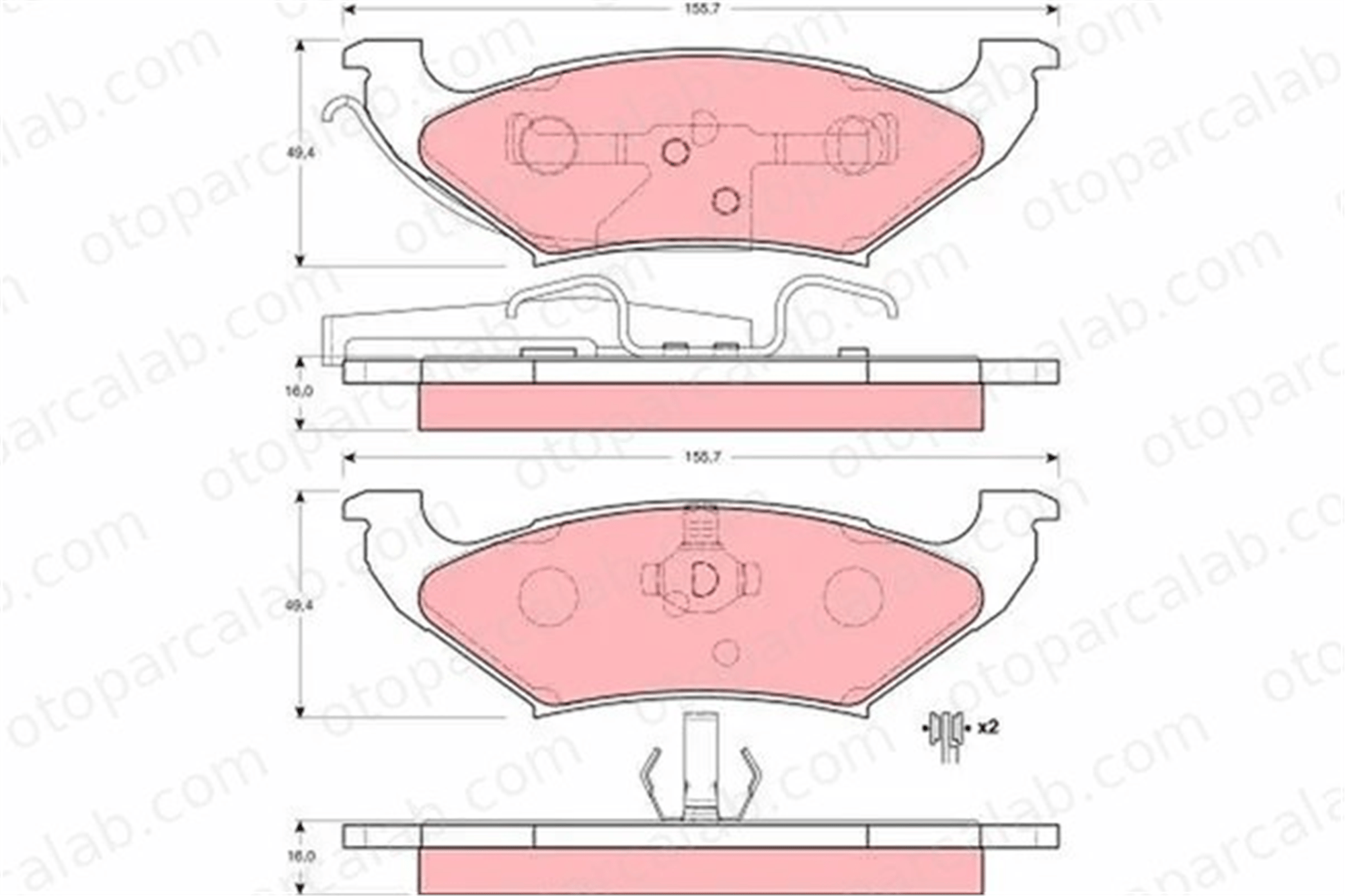 TRW GDB4045 Fren Disk Balata Ön CHRYSLER VOYAGER / GRAND VOYAGER III DODGE CARAVAN GDB4045 4882579