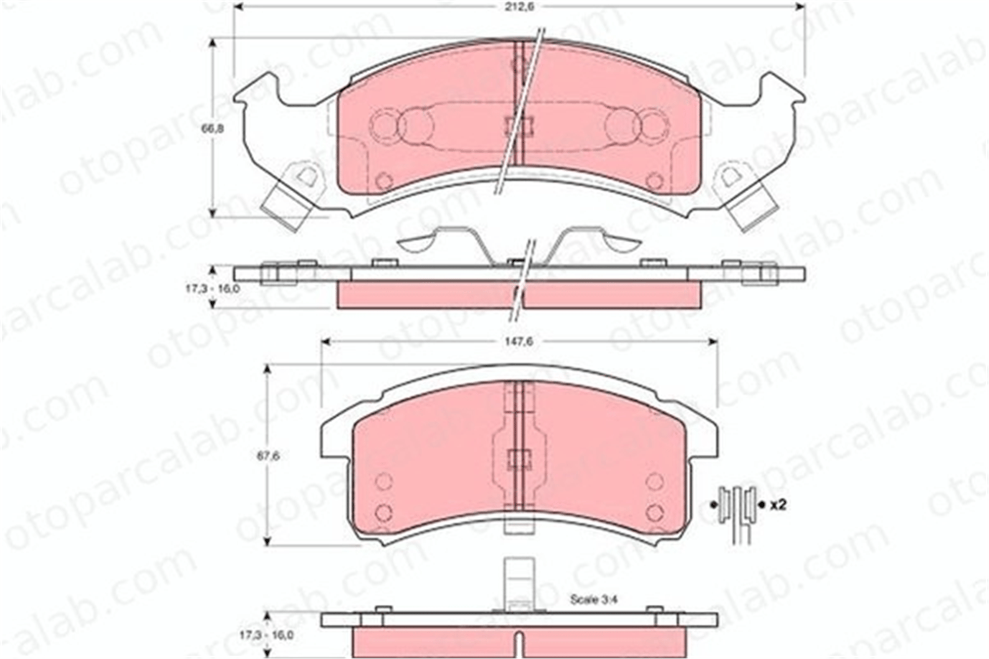 TRW GDB4054 Fren Disk Balata Ön CHEVROLET LUMINA APV MPV PONTIAC TRANS SPORT GDB4054 12510042