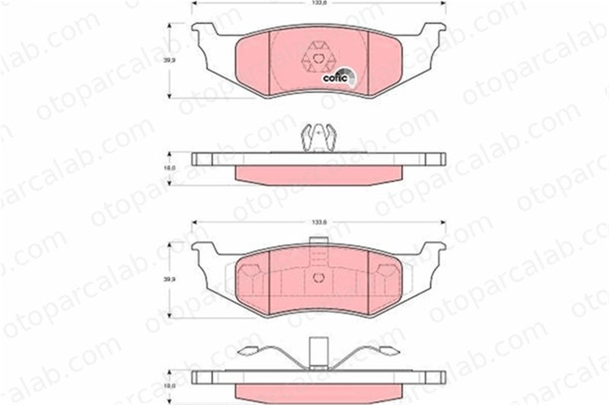TRW GDB4119 Fren Disk Balata Arka CHRYSLER PT CRUISER SEBRING GDB4119 5018208AA