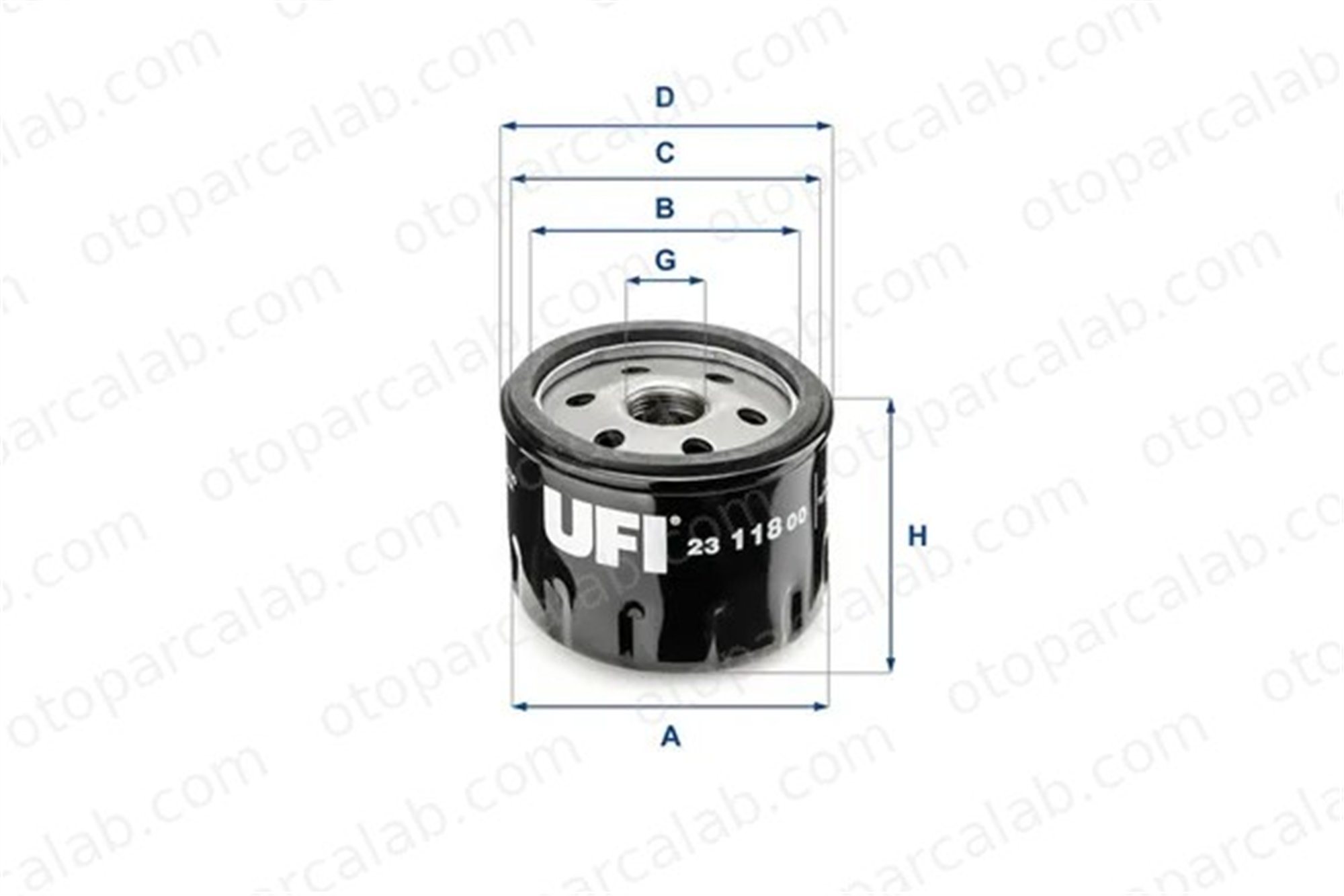 UFI 23.118.00 Yağ Filtresi RENAULT 4 4 Kasa/büyük limuzin 2311800 50249