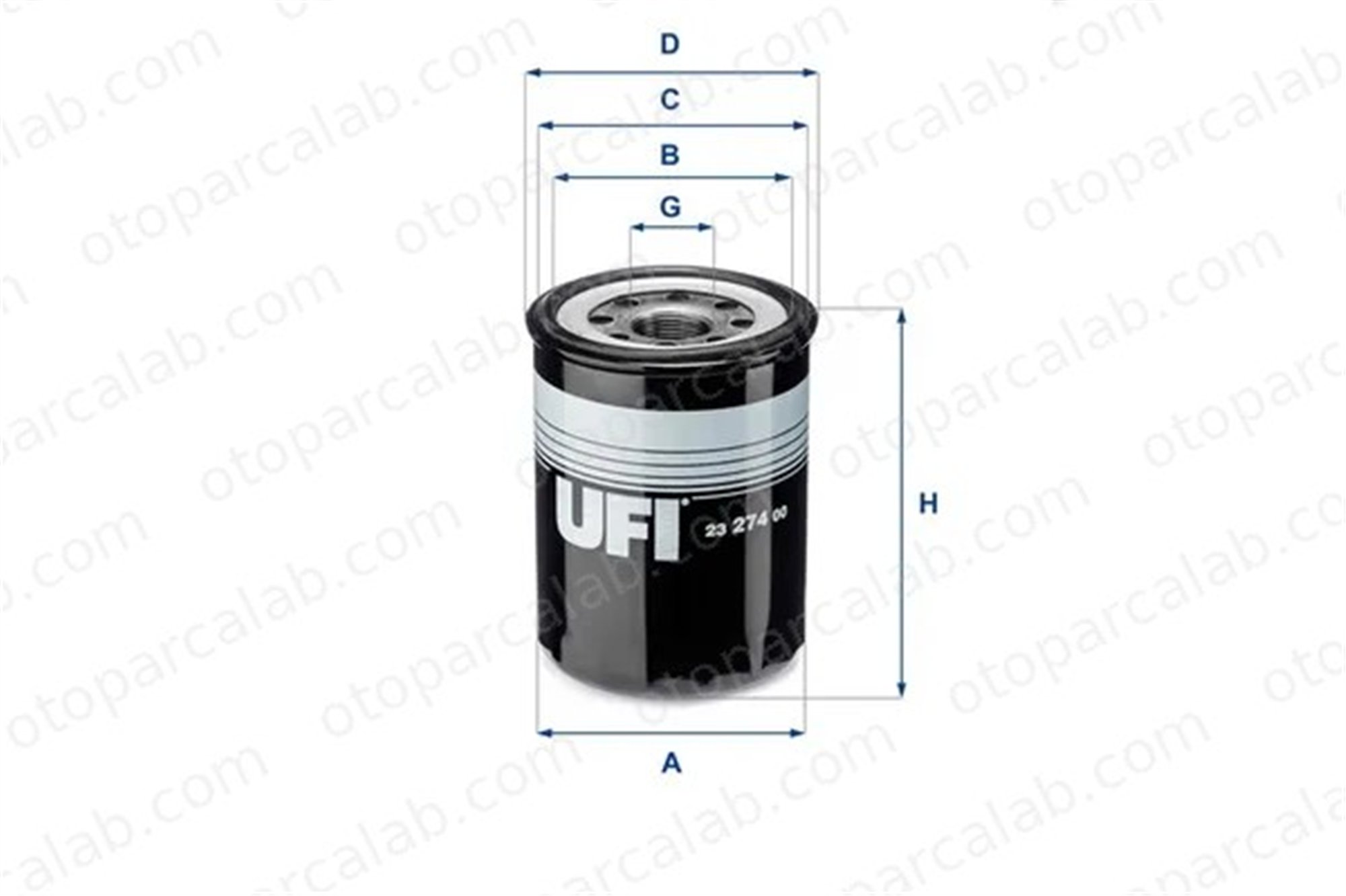 UFI 23.274.00 Yağ Filtresi OPEL CAMPO MAZDA 626 III Station Wagon 2327400 1560187308
