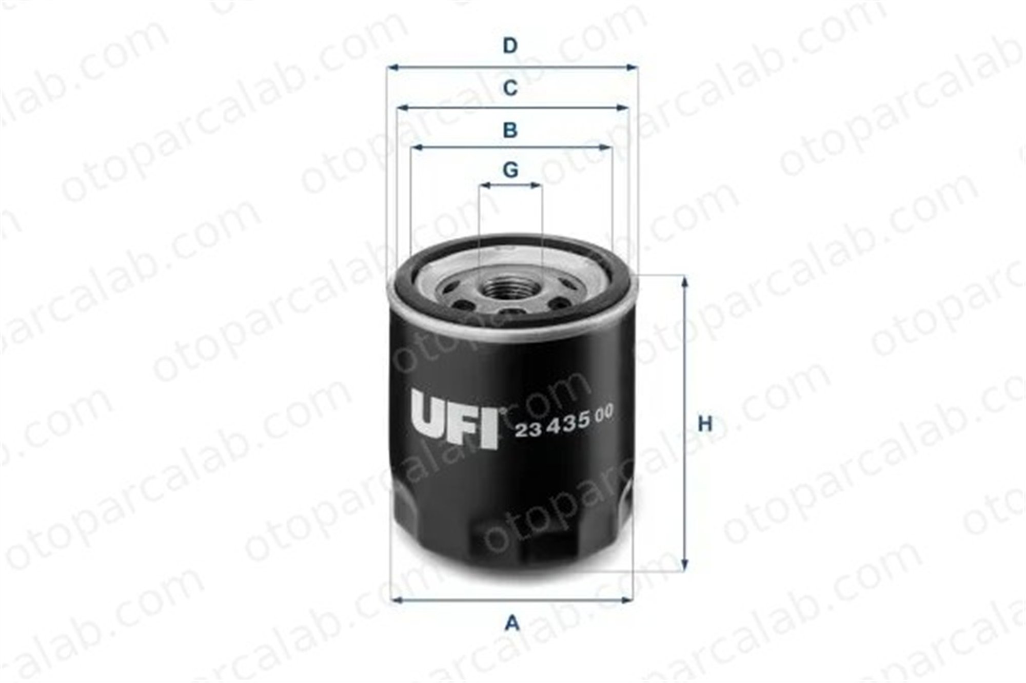 UFI 23.435.00 Yağ Filtresi PLYMOUTH VOYAGER / GRAND VOYAGER SKODA 105,120 510313 4105409