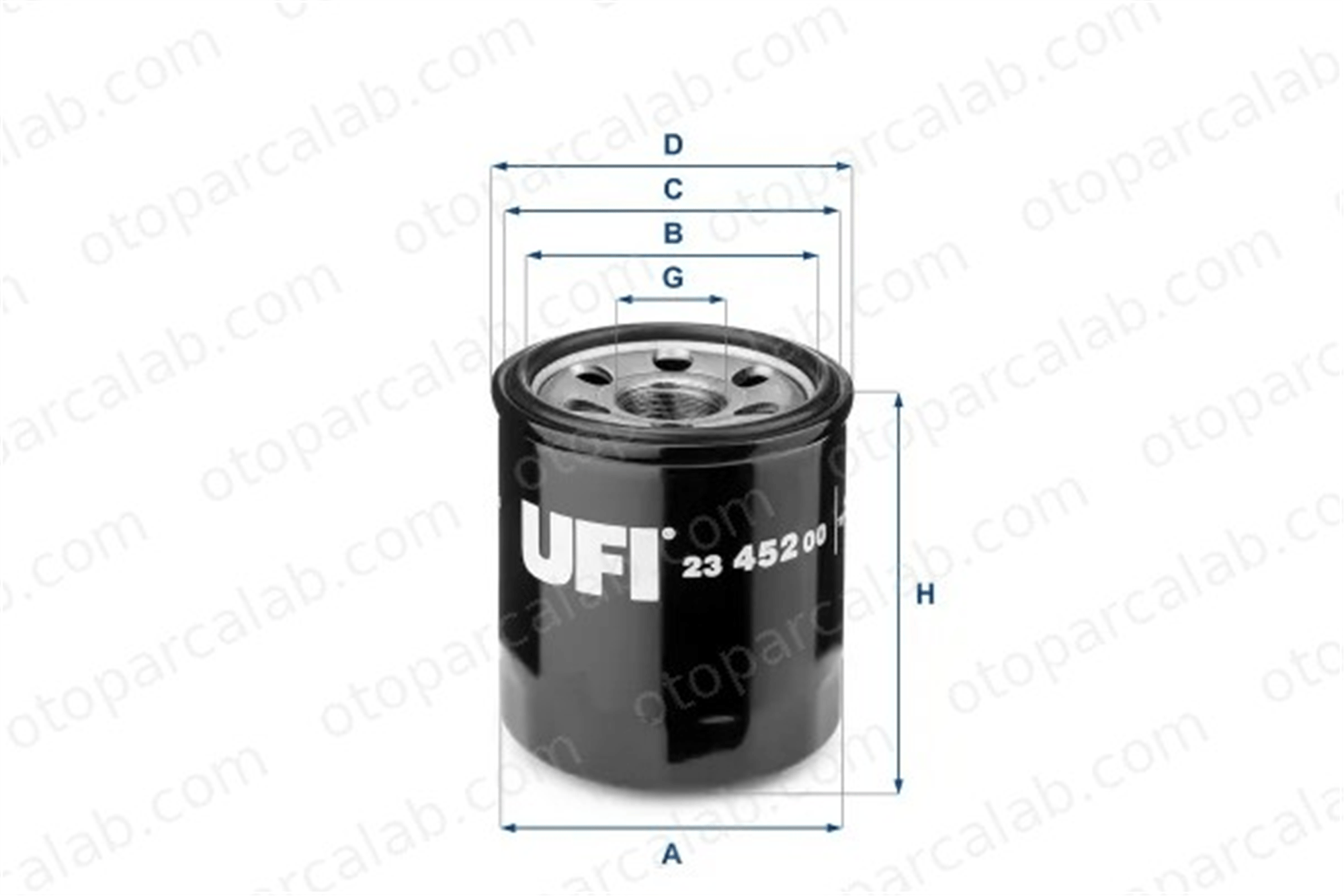 UFI 23.452.00 Yağ Filtresi KIA RIO IV STONIC 2345200 2630002500