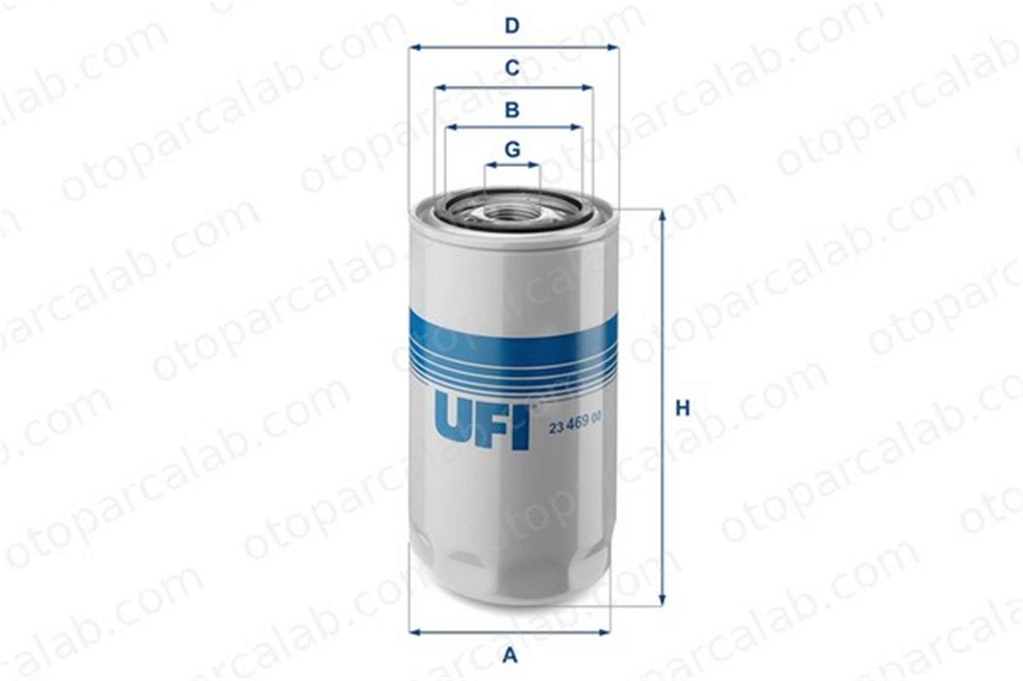 UFI 23.469.00 Yağ Filtresi OTOKAR SULTAN KING LONG XMQ 504033399 2992242
