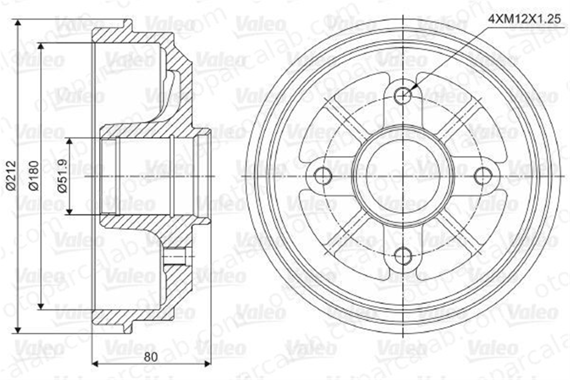 VALEO 237001 Kampana Arka Sağ veya Sol CITROËN SAXO PEUGEOT 106 II 8200104901 424735