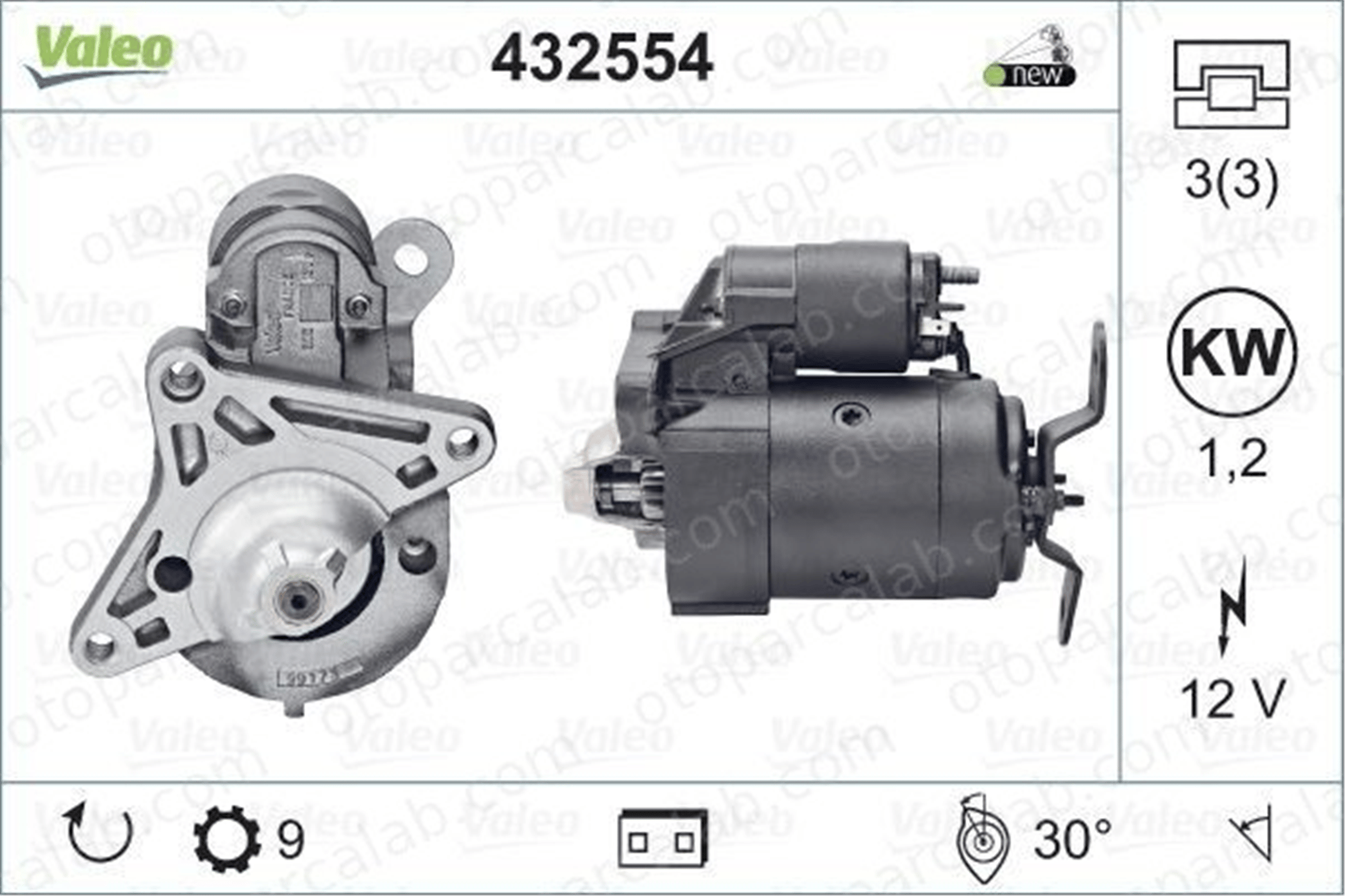 VALEO 432554 Marş Dinamosu RENAULT 21 Sedan 25 7701499233 555826