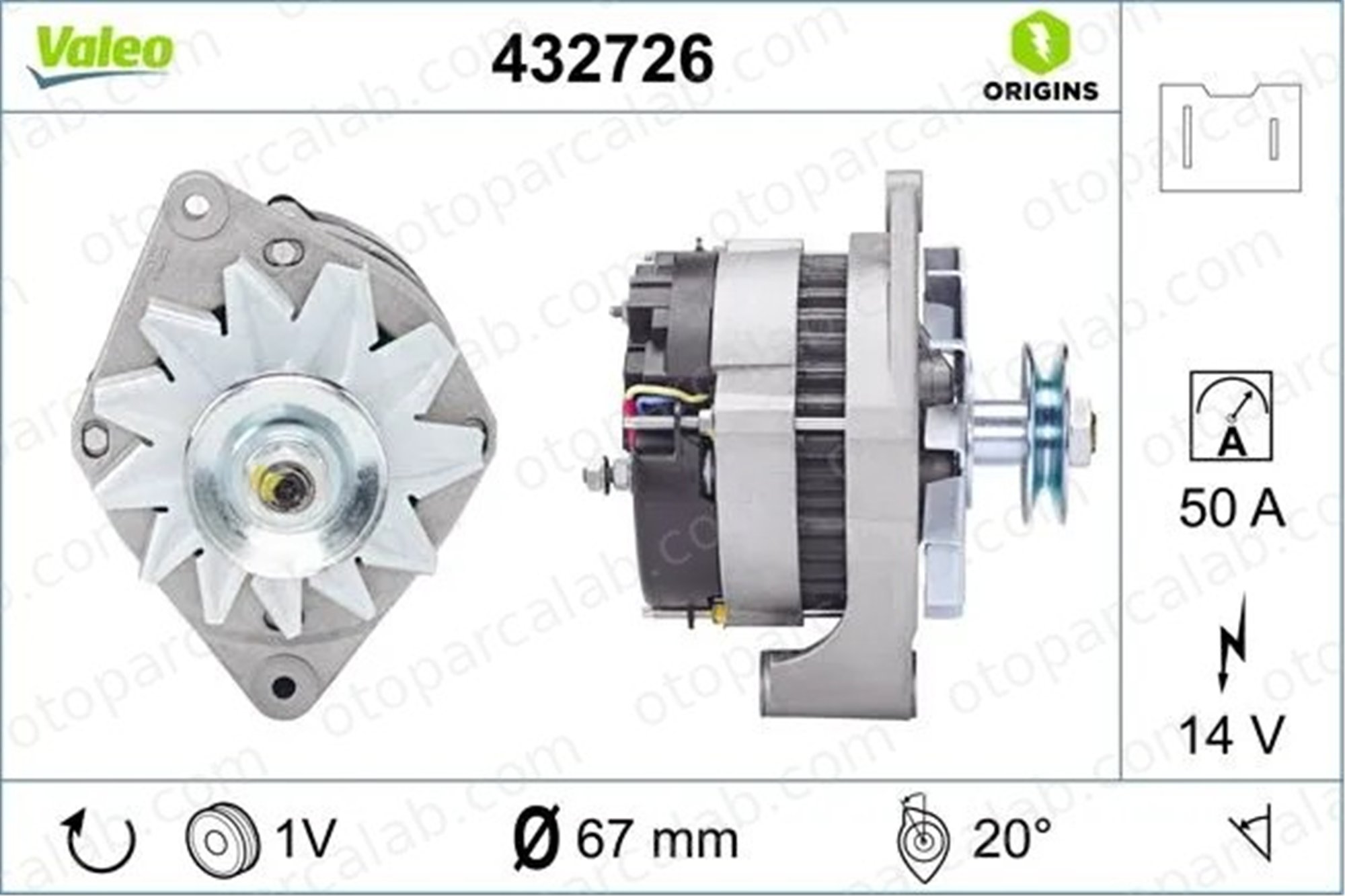 VALEO 432726 Alternatör RENAULT SUPER 5 9 7700764382 7700807041