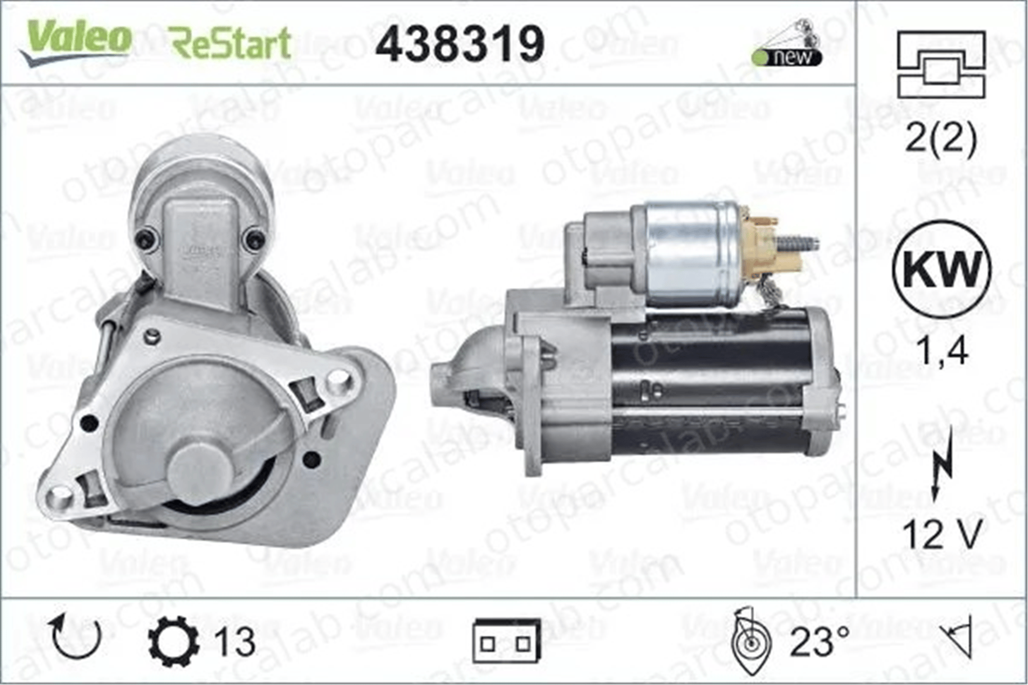 VALEO 438319 Marş Dinamosu DACIA DUSTER RENAULT TALISMAN 233006508R 233008223R