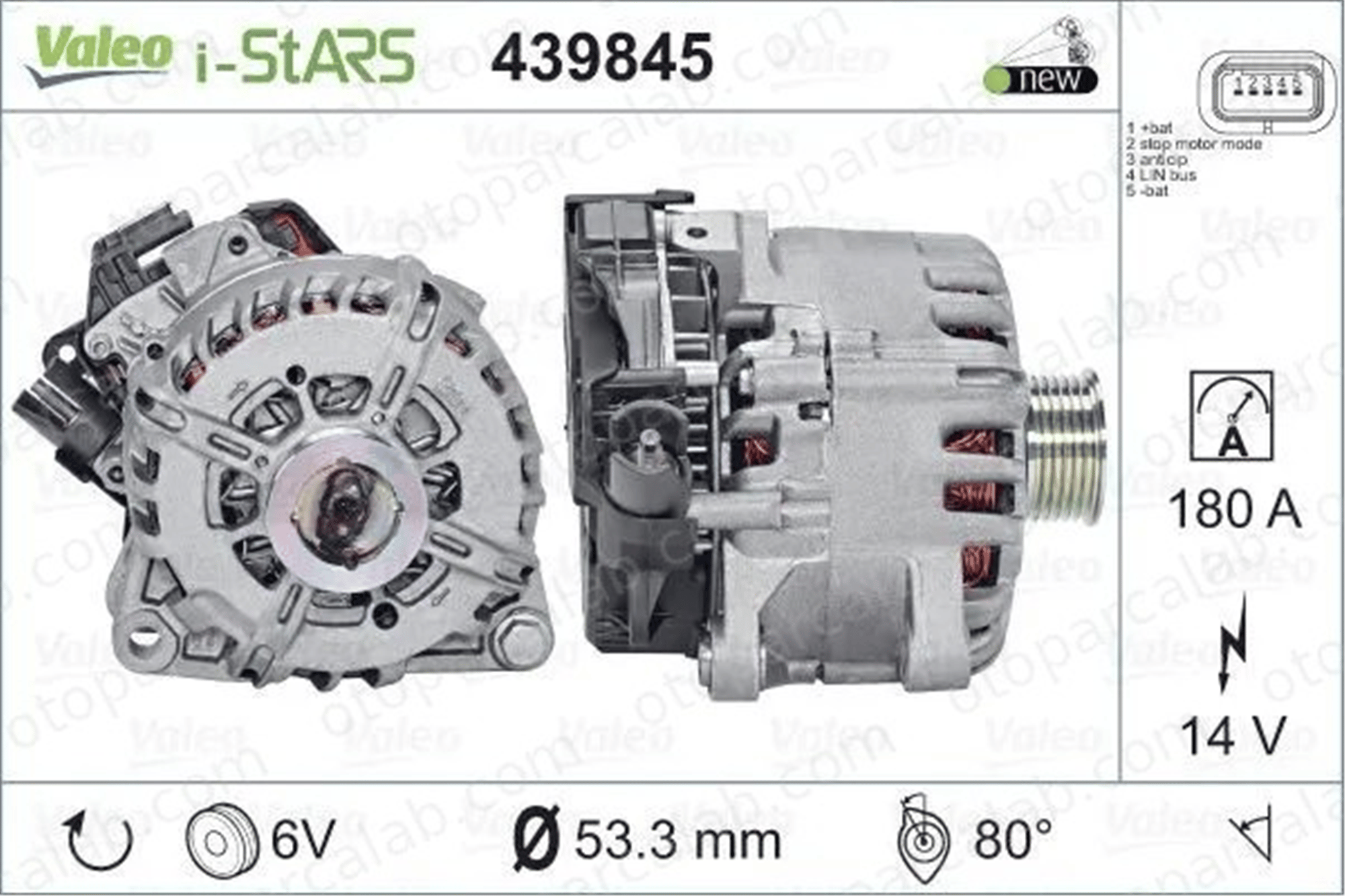 VALEO 439845 Alternatör CITROËN C3 II C4 II 9674646180 5705NS
