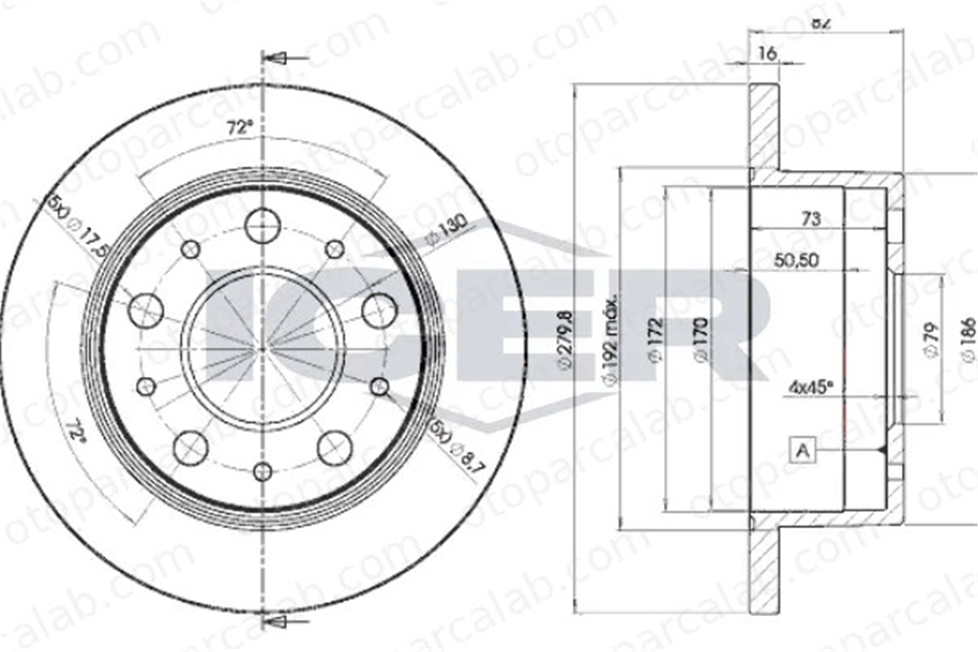 VALEO 496039 Fren Disk Ayna Arka Sağ ve Sol CITROËN JUMPER Panelvan/Van JUMPER Platform şasi 4249K8 424940