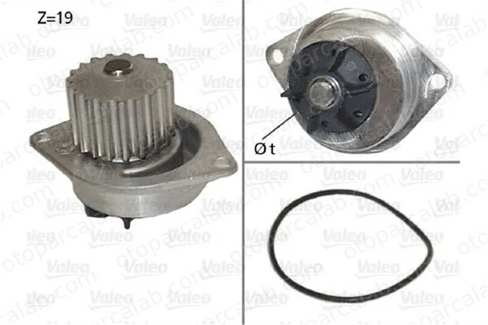 VALEO 506595 Devirdaim Su Pompası PEUGEOT PARTNER Kasa/büyük limuzin 206 Hatchback 1201A2 1201E5