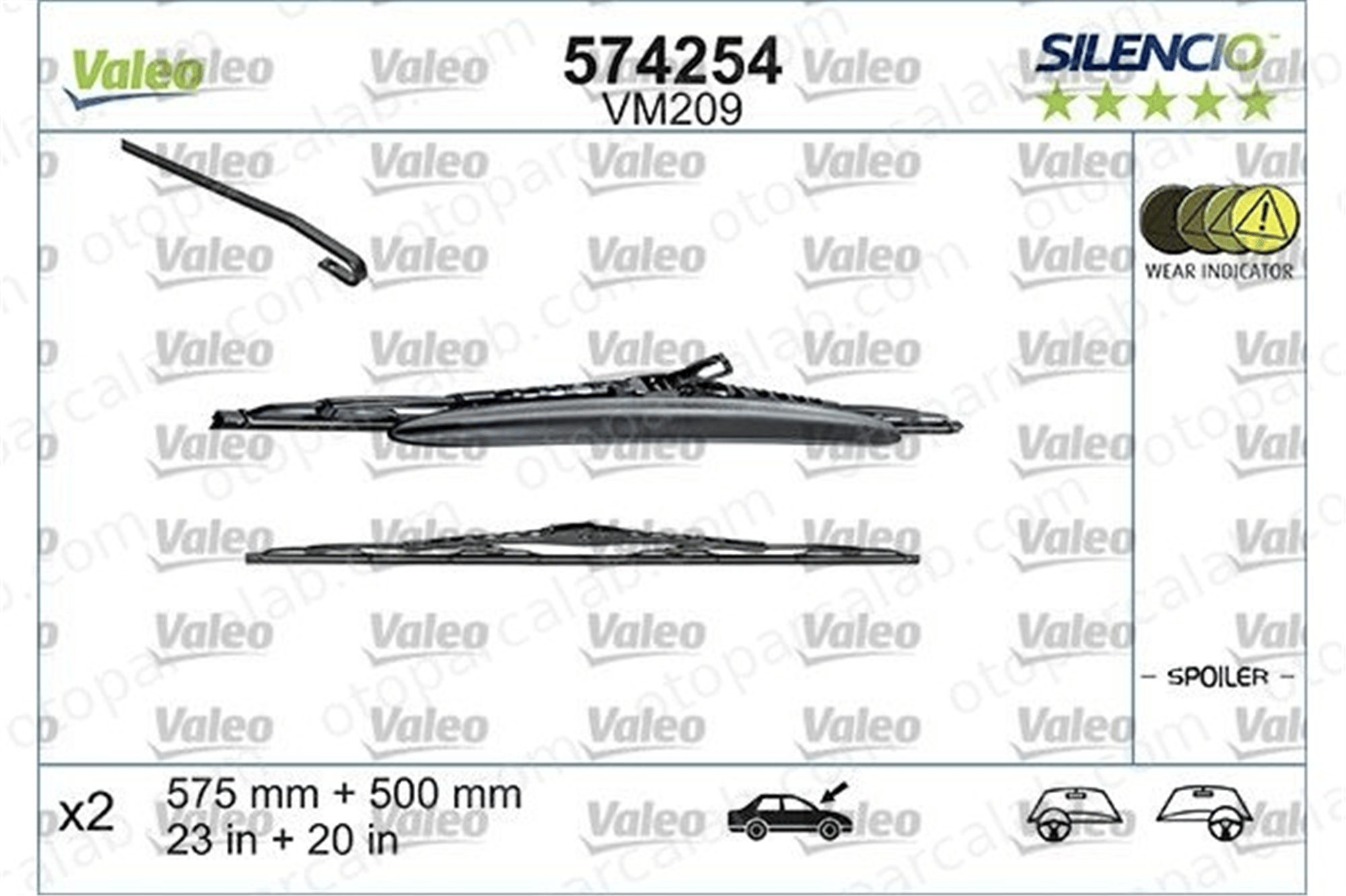 VALEO 574254 Silecek Süpürgesi Ön 580/500 mm - 23/20 inç BMW 3 3 Touring SWF116339 61 61 9 071 613