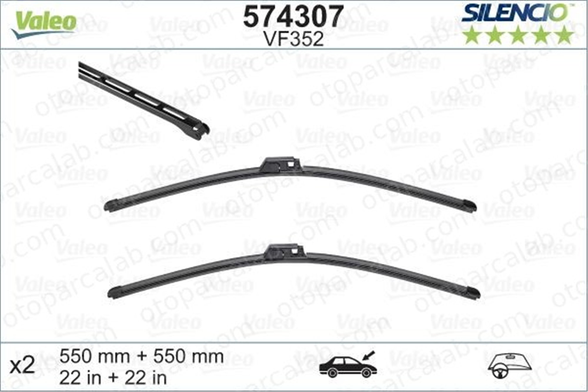 VALEO 574307 Silecek Süpürgesi Ön 560/560 mm - 22/22 inç MERCEDES-BENZ C-SERISI T-Model C-SERISI A2038202545 2038207000