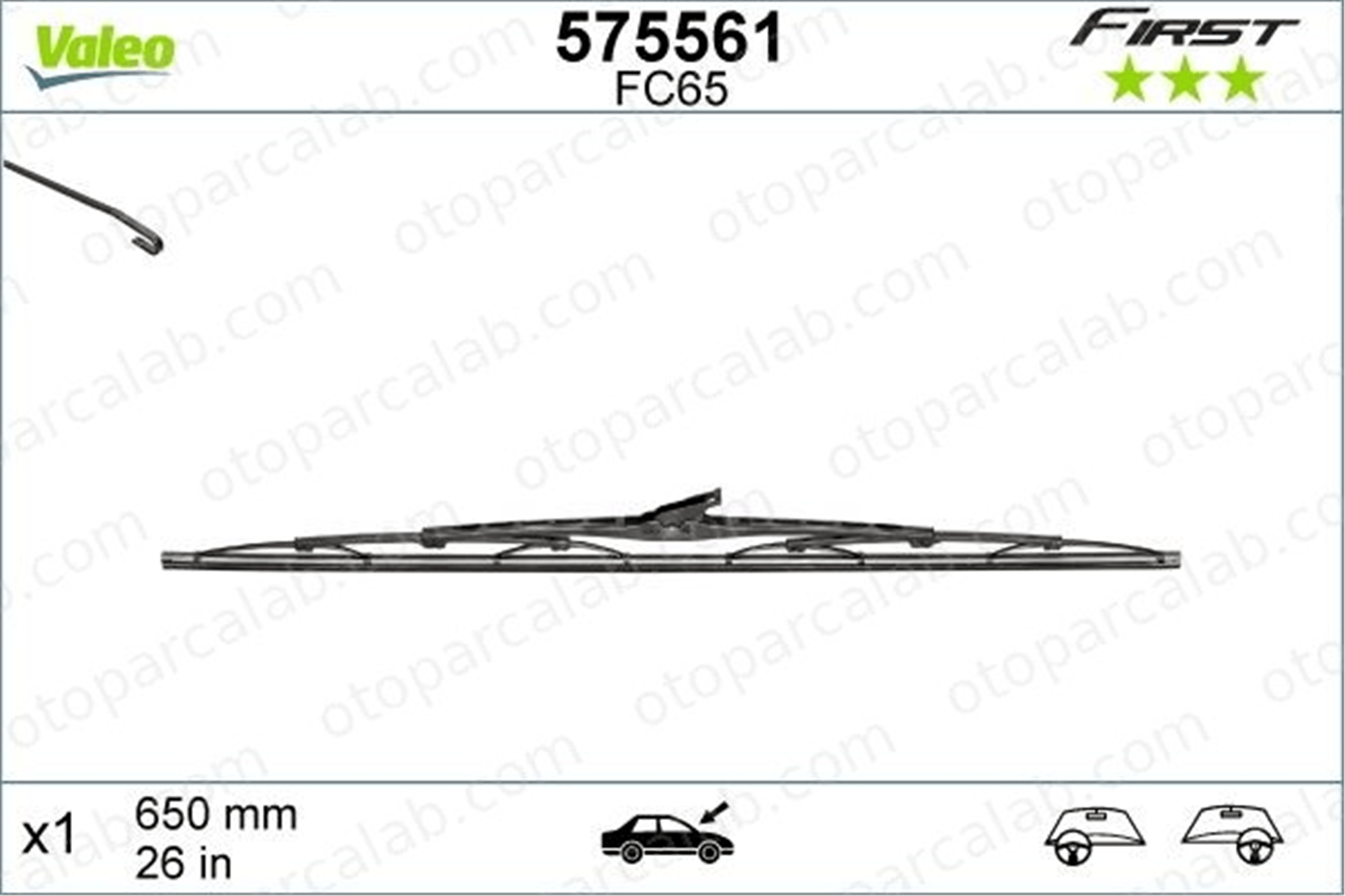 VALEO 575561 Silecek Süpürgesi Ön 650 mm - 26 inç FORD TRANSIT Platform şasi TRANSIT Panelvan/Van 3397011402