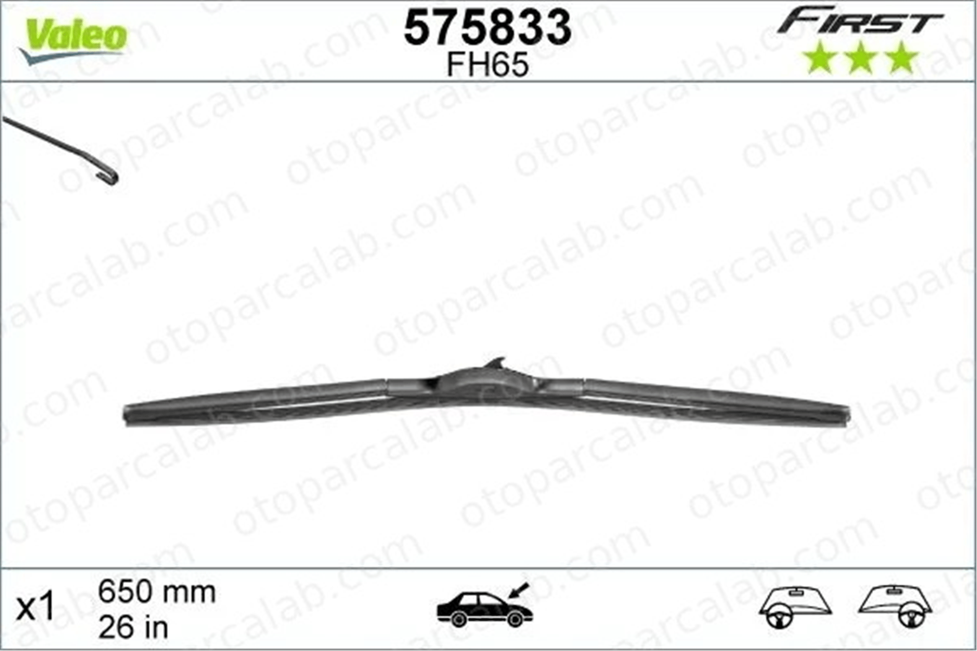 VALEO 575833 Silecek Süpürgesi Ön Hybrid Tip 650 mm - 26 inç TOYOTA AURIS HYUNDAI SANTA FÉ III 575833 1643098080