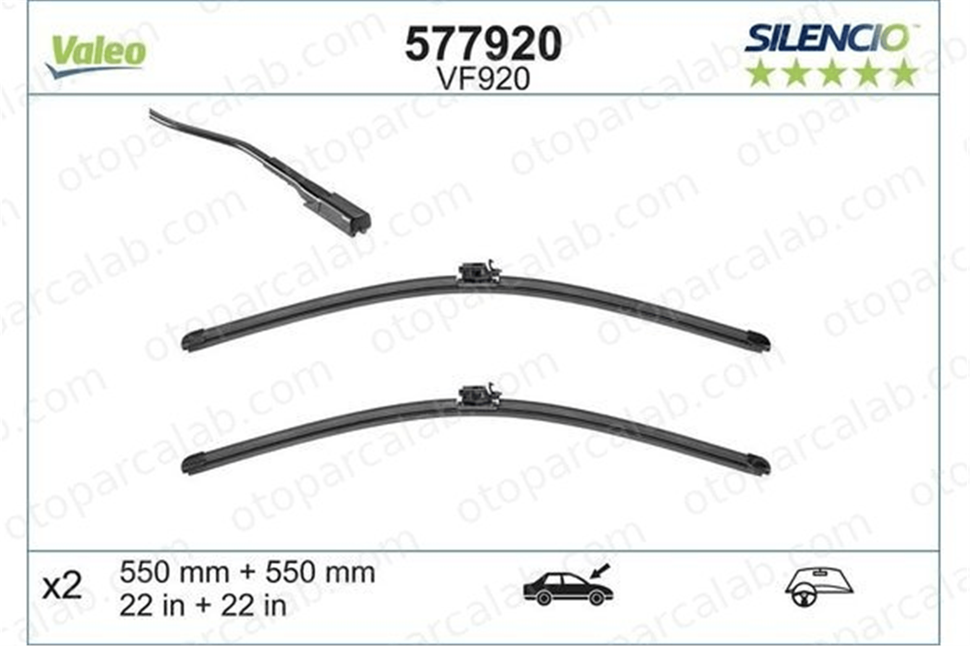 VALEO 577920 Silecek Süpürgesi Ön 550/530 mm - 22/21 inç MERCEDES-BENZ C-SERISI C-SERISI T-Model A2058204503 A2058205700