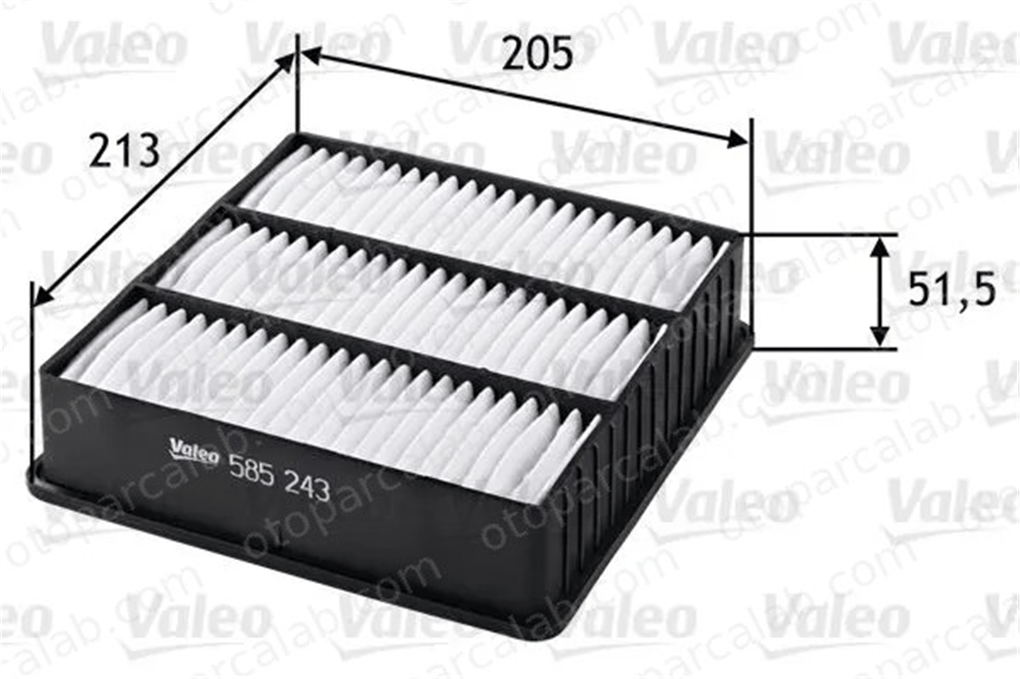 VALEO 585243 Hava Filtresi MITSUBISHI LANCER VII LANCER VI MR552951 MR188657