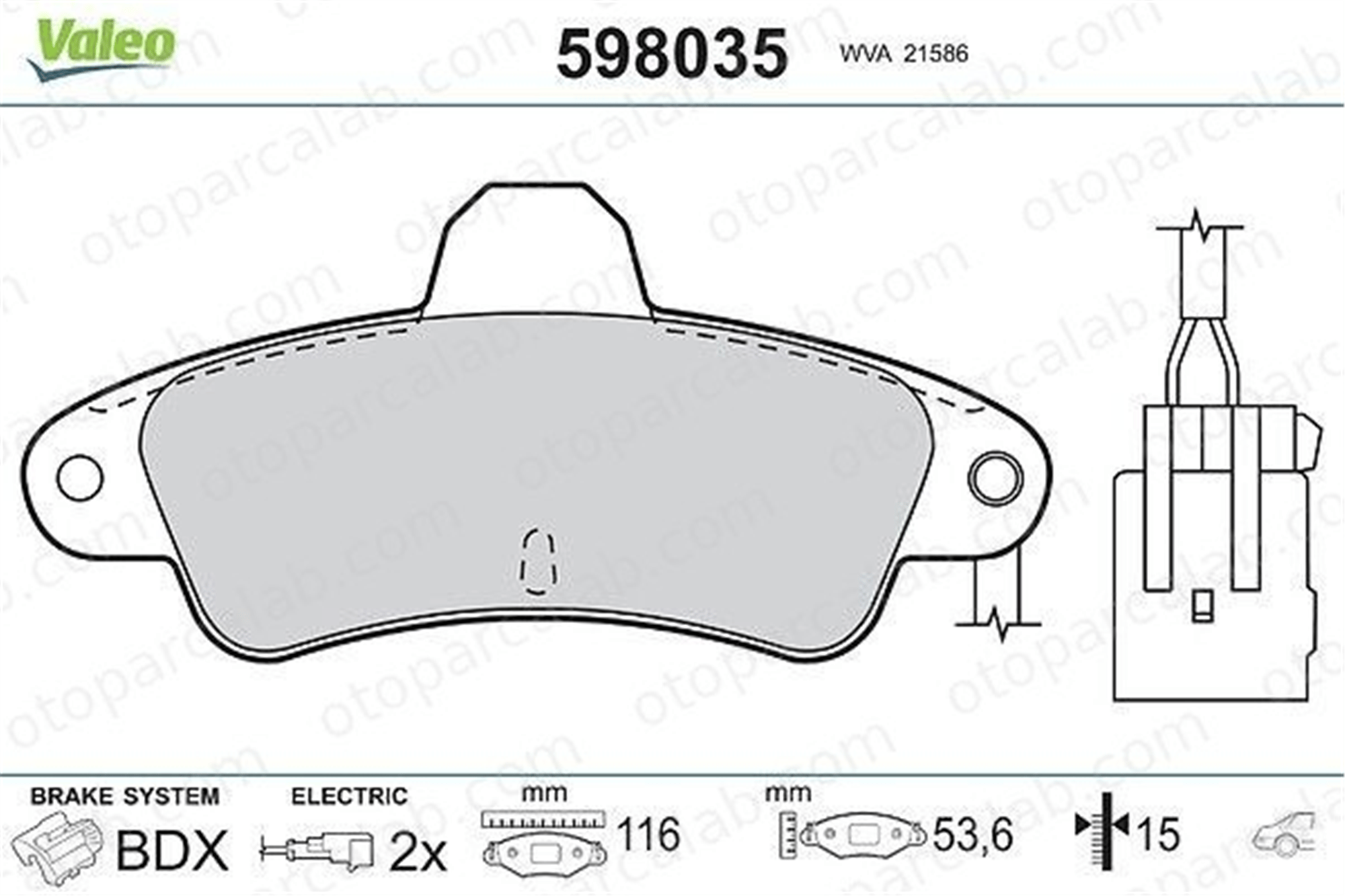 VALEO 598035 Fren Disk Balata Arka FORD MONDEO I MONDEO I Turnier 1129985 1129986
