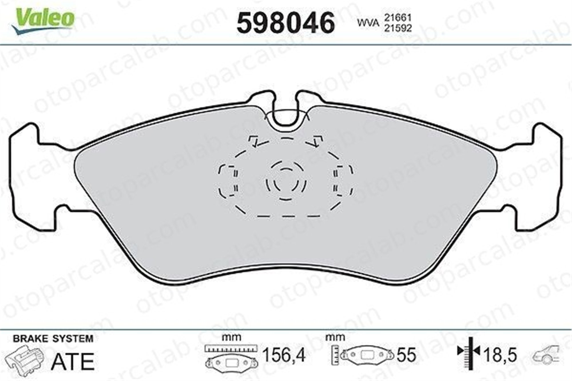 VALEO 598046 Fren Disk Balata Arka MERCEDES-BENZ G-SERISI SPRINTER 3-t Panelvan/Van 24204020 0024204020