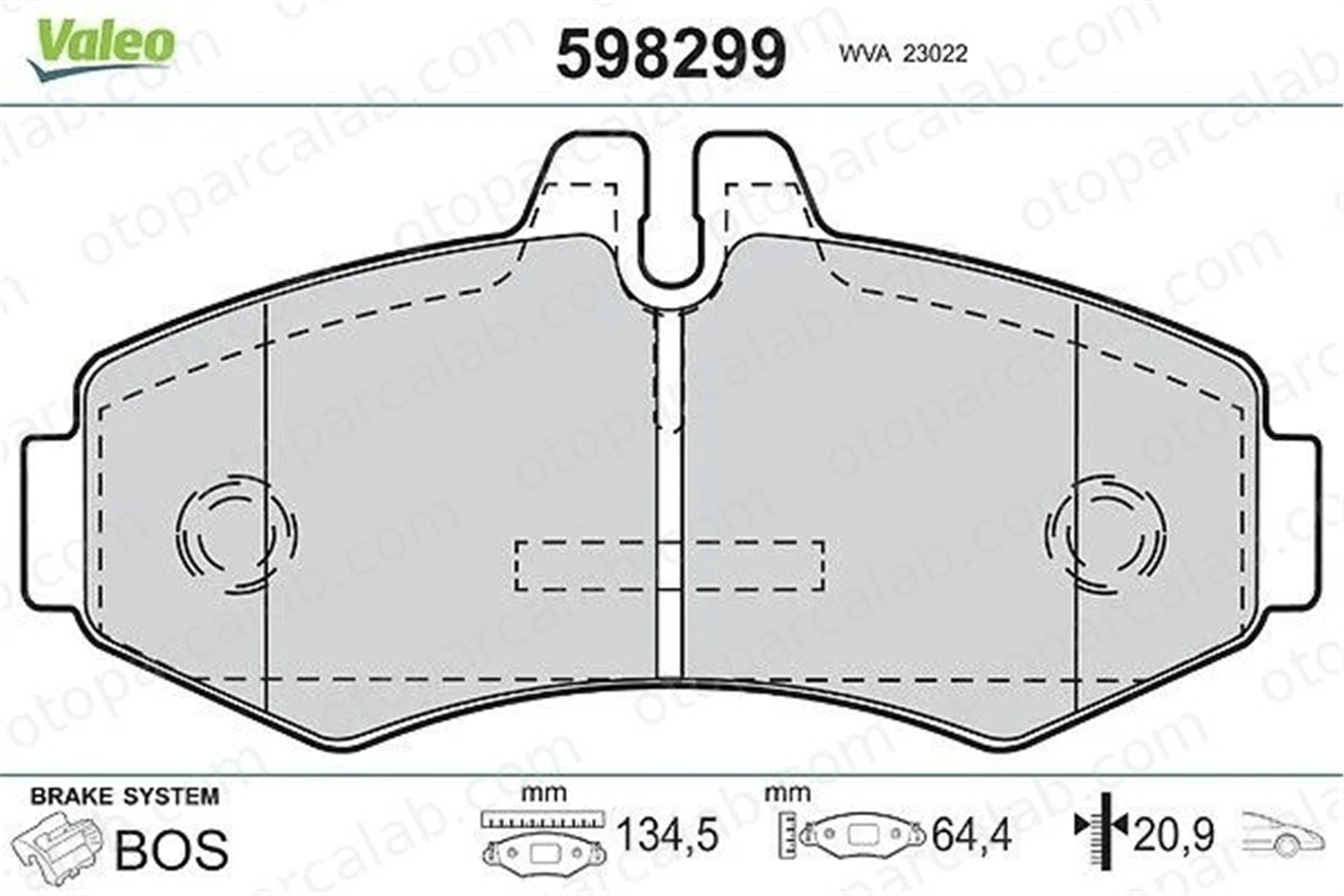 VALEO 598299 Fren Disk Balata Ön MERCEDES-BENZ VITO Minibüs/Otobüs VITO Panelvan/Van A0034205420 4214110