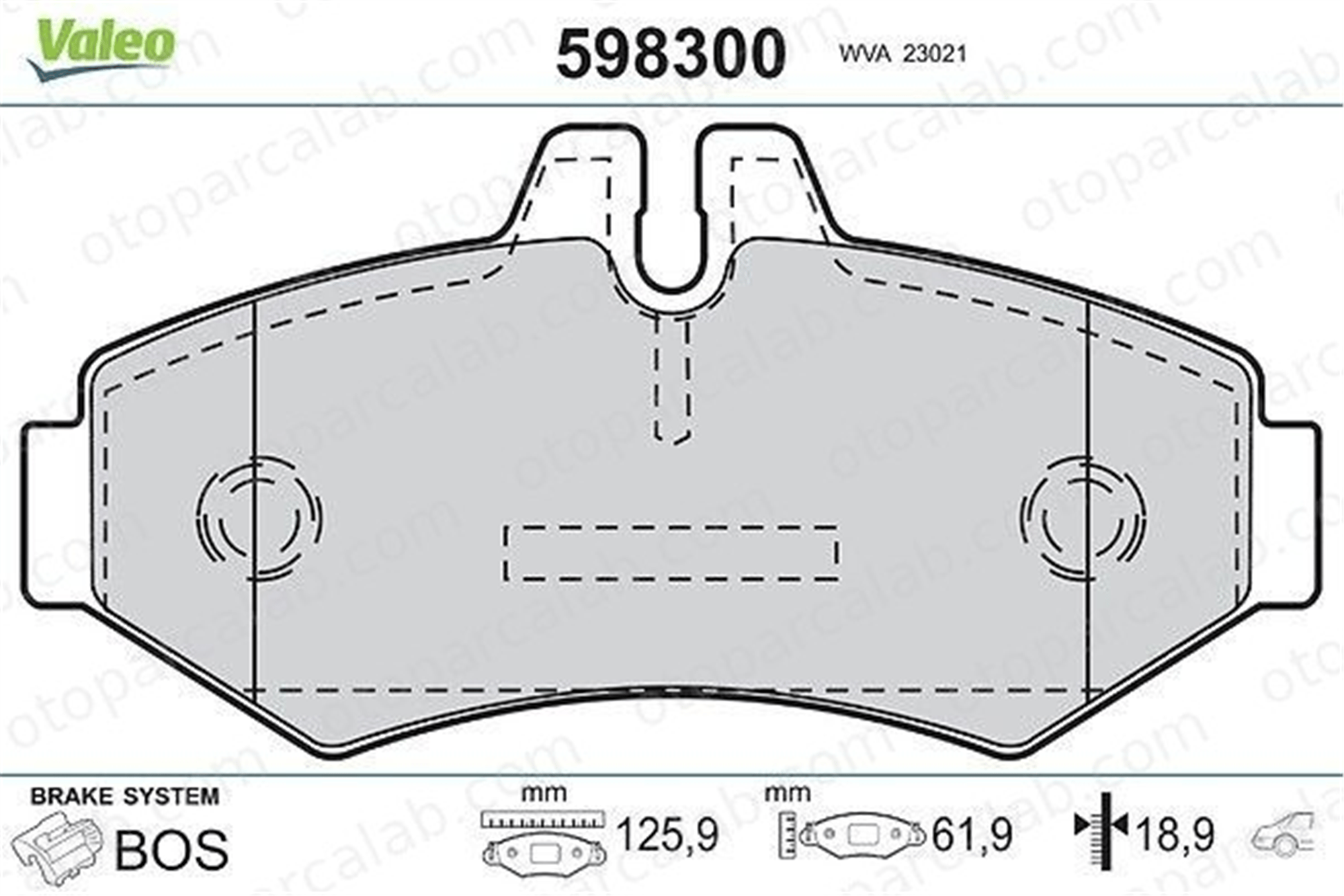 VALEO 598300 Fren Disk Balata Arka MERCEDES-BENZ G-SERISI SPRINTER 3-t Panelvan/Van 4209720 0004209720