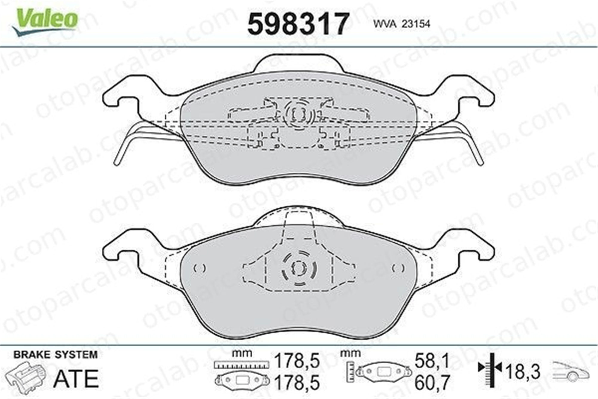 VALEO 598317 Fren Disk Balata Ön FORD FOCUS I FOCUS I Turnier 1075558 1064230
