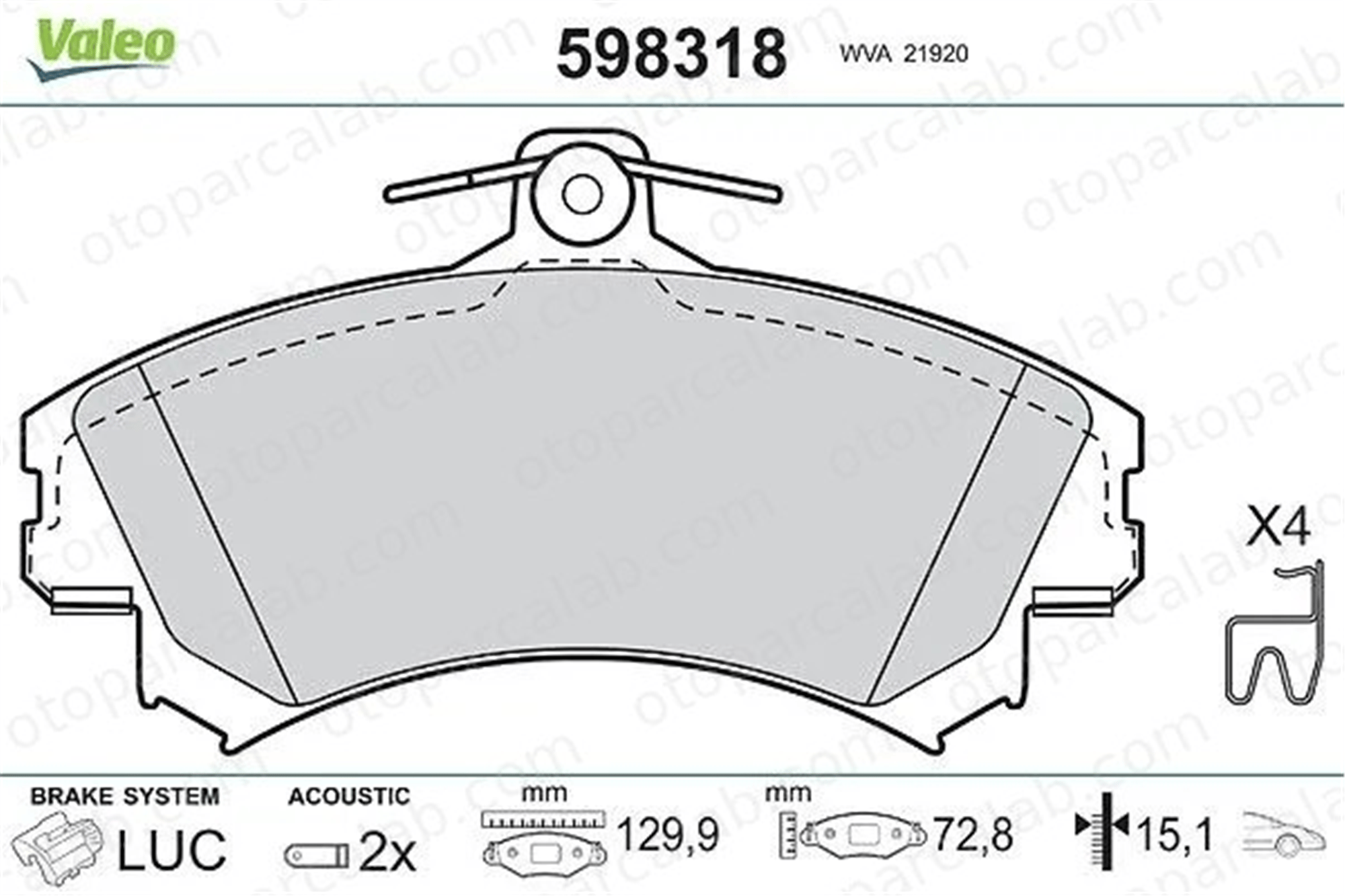 VALEO 598318 Fren Disk Balata Ön MITSUBISHI SPACE STAR MPV CARISMA MR389520 4605A734