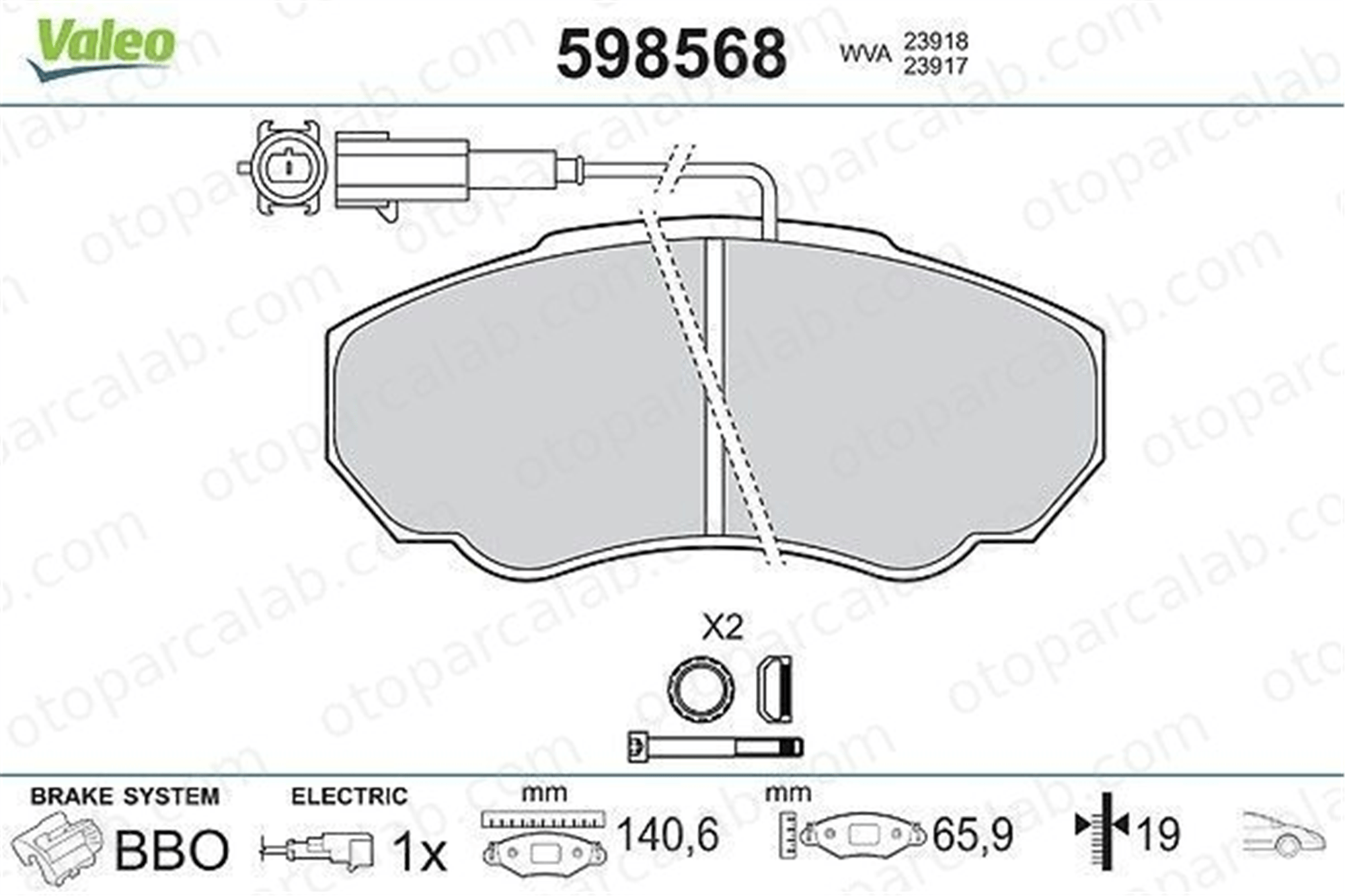 VALEO 598568 Fren Disk Balata Ön FIAT DUCATO Minibüs/Otobüs DUCATO Panelvan/Van 425242 77362219