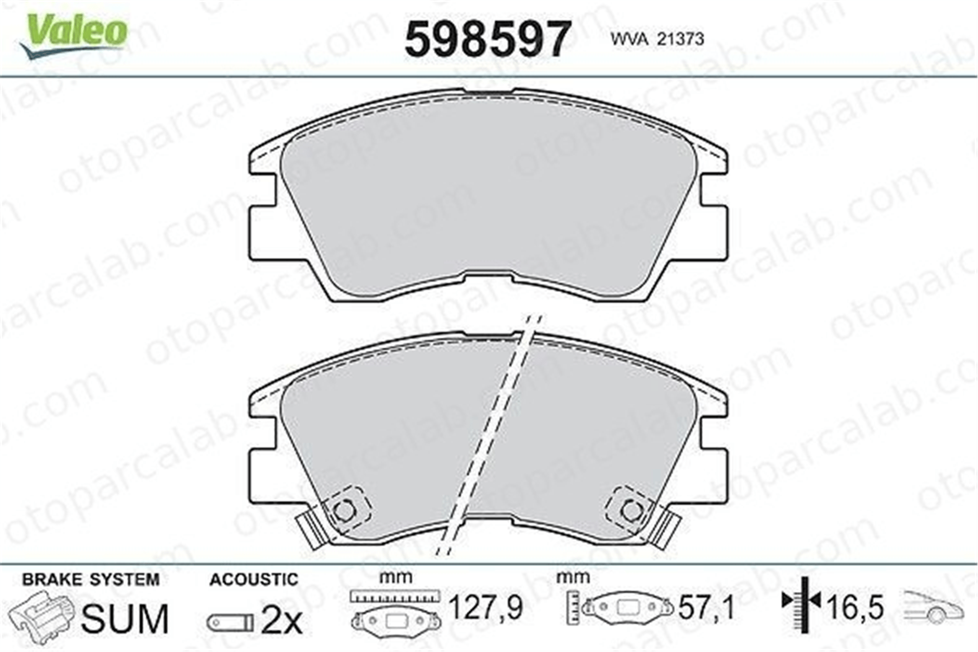 VALEO 598597 Fren Disk Balata Ön MITSUBISHI L 300 III Minibüs/Otobüs L 300 III Panelvan/Van MB500817 MB500813